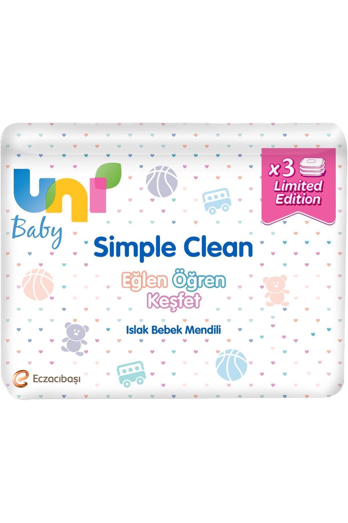 Uni Baby Islak Mendil Simple Clean 52 Adet 3 Paket