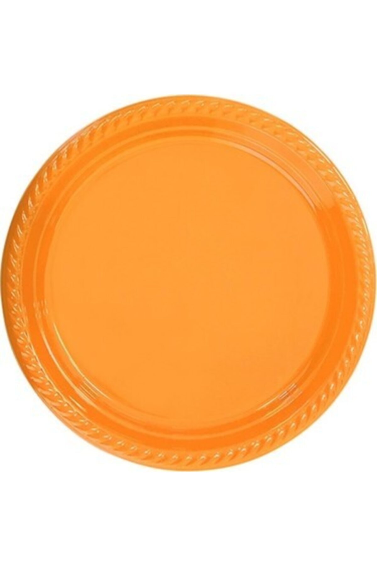 HİLALSHOP Turuncu Renk Plastik Tabak 22 cm 25 Adet