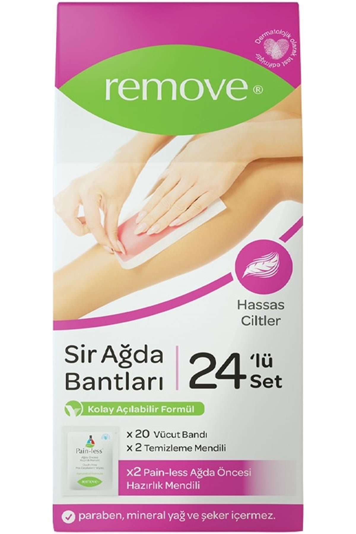 remove Sir Ağda Bantları 24'lü Set - Hassas Ciltler