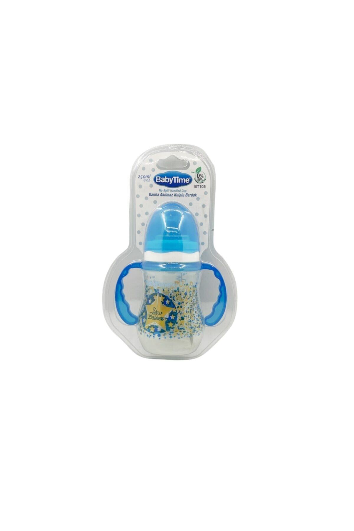 Baby Time Damla Akıtmaz Kulplu Bardak 250ml - Mavi