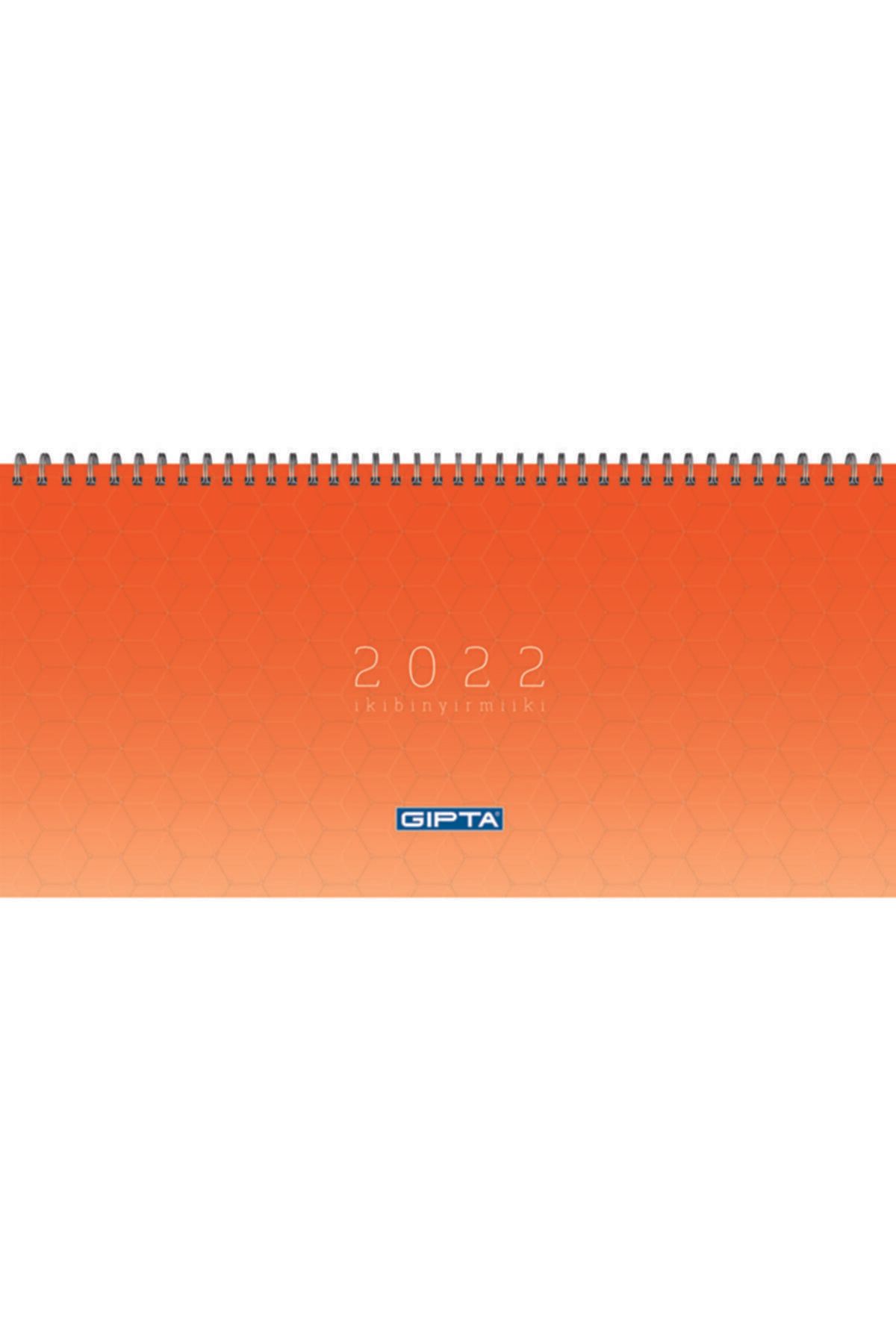Gıpta 2022 Parc Spiralli Turuncu Haftalık Masa Takvimi 16x33 506-pxk
