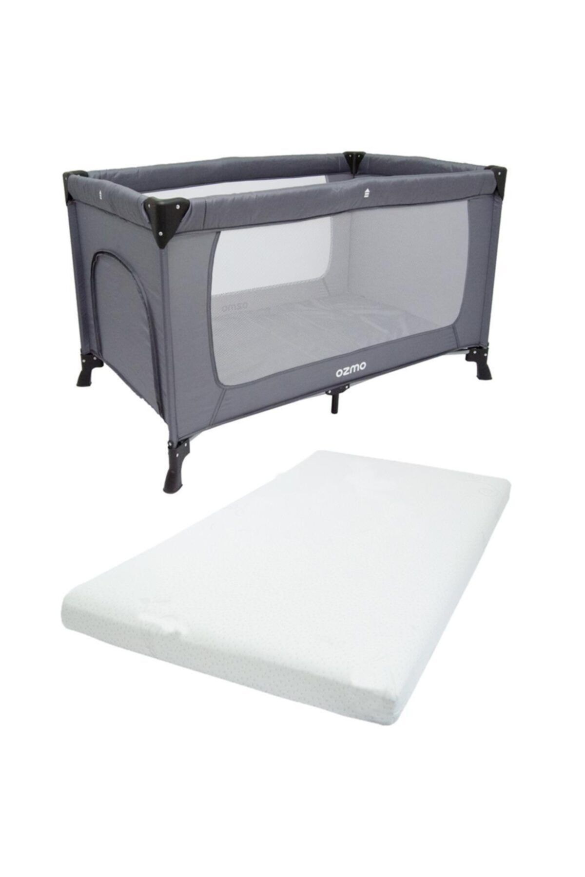 Ozmo Aura Oyun Parkı 70x120 Cm Pamuk Yatak Hediyeli Gri