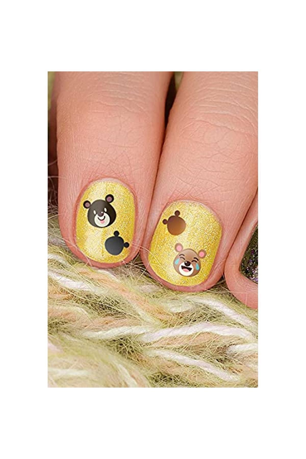 BRCTOPTAN Ayıcık Tırnak Dövmesi, Tırnak Tattoo, Nail Art, Tırnak Sticker