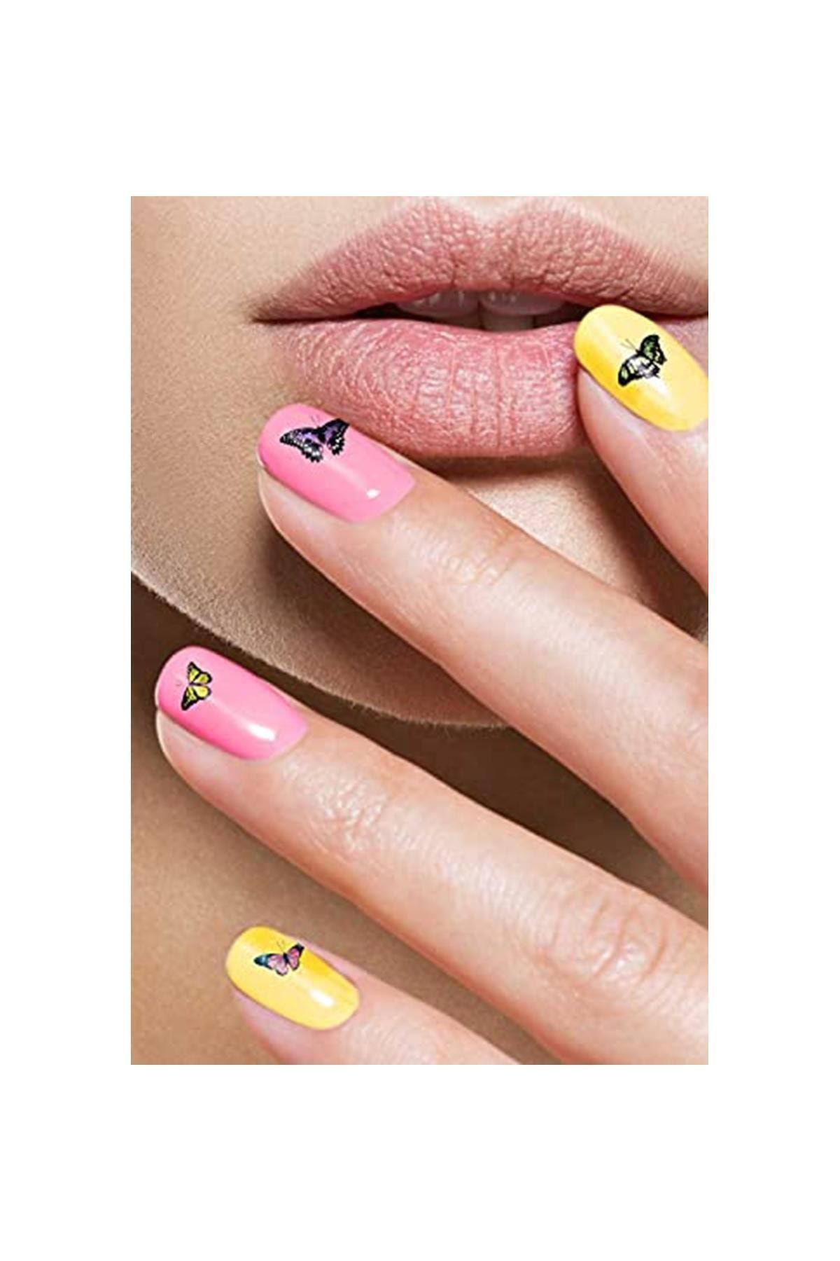 BRCTOPTAN Marka: Kelebek Tırnak Dövmesi, Tırnak Tattoo, Nail Art, Tırnak Sticker Kategori: Geçici Dövme