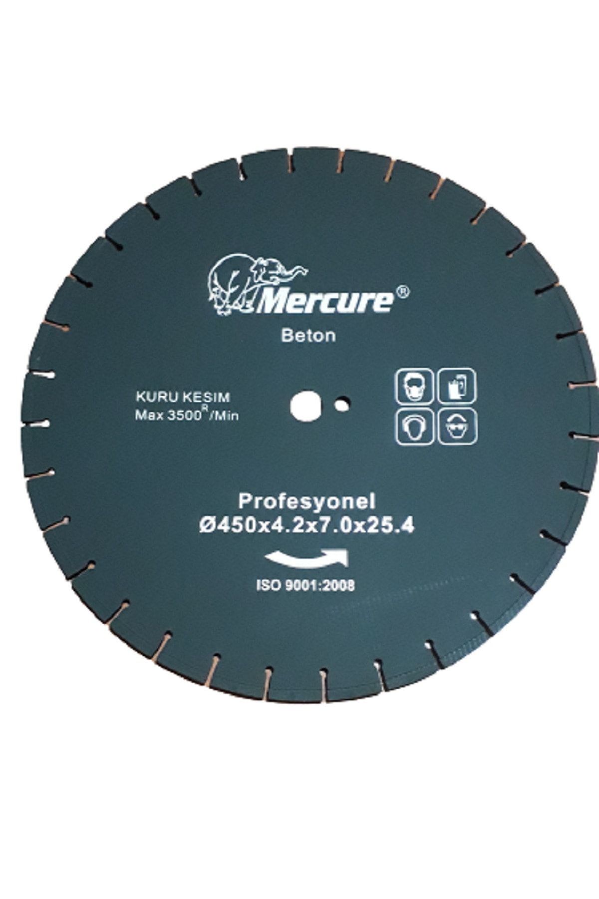 Mercure Beton Testere Kuru Kesim Max 3500 R/min 450x4.2x7.0x25.4