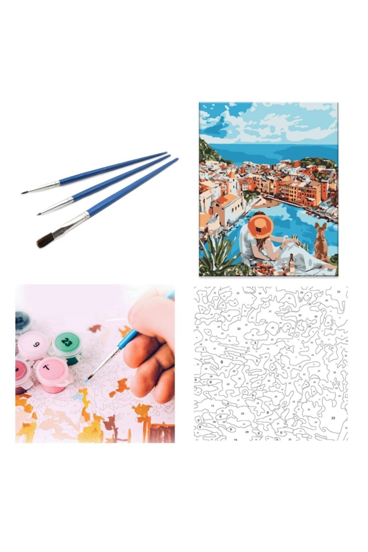 Magic Art Tarihi Huzur Sayılarla Boyama Numaralı Tuval Hobi Seti 40x50cm Tuval Akrilik Boya