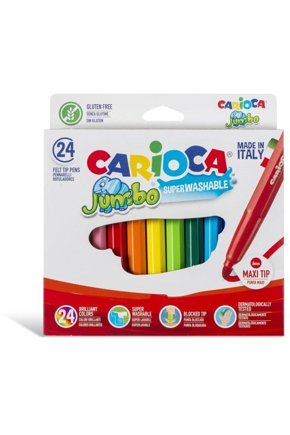 CARIOCA Marka: Carioca 24 Renk Yıkanabilir Jumbo Keçeli Boya Kalemi 40570 Kategori: Kuru Boya Kalemi