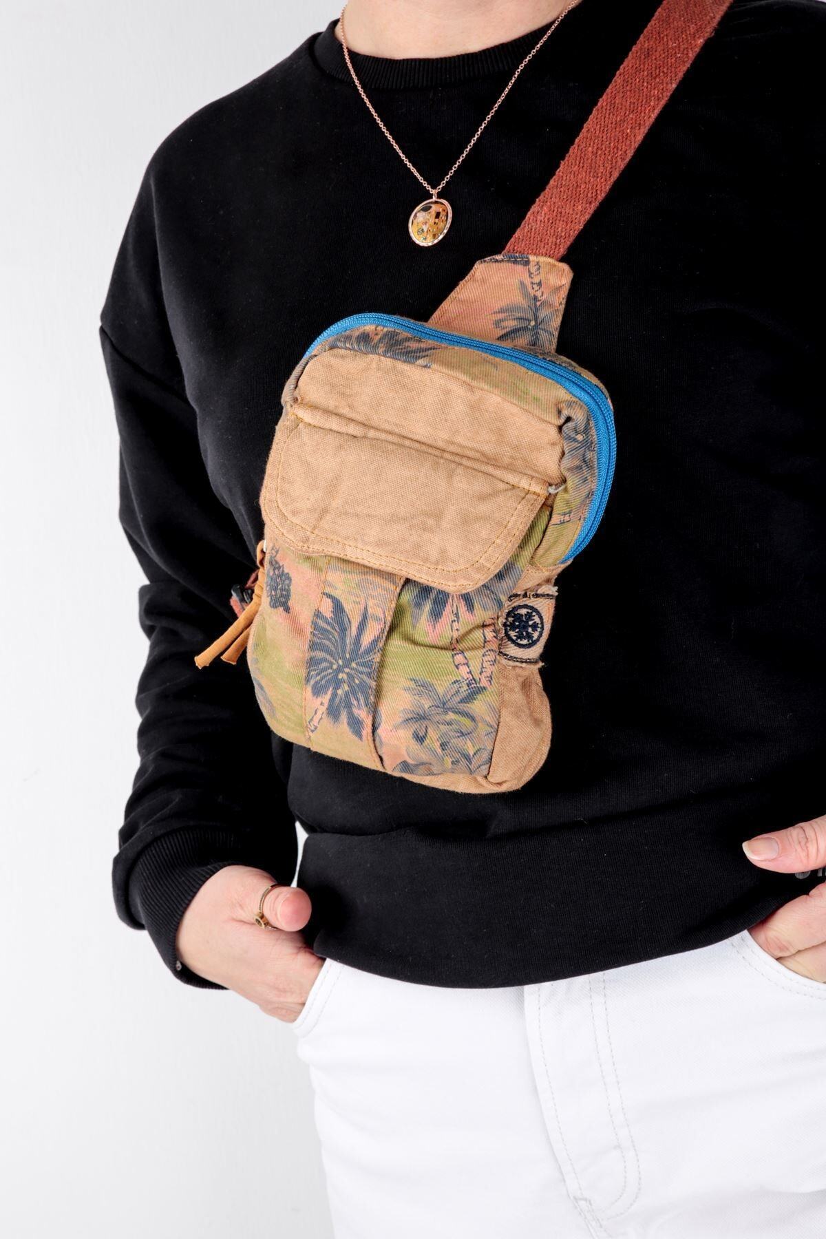 Lal Shoes & Bags Loya Kadın Bel Çanta Old Cotton-mavi