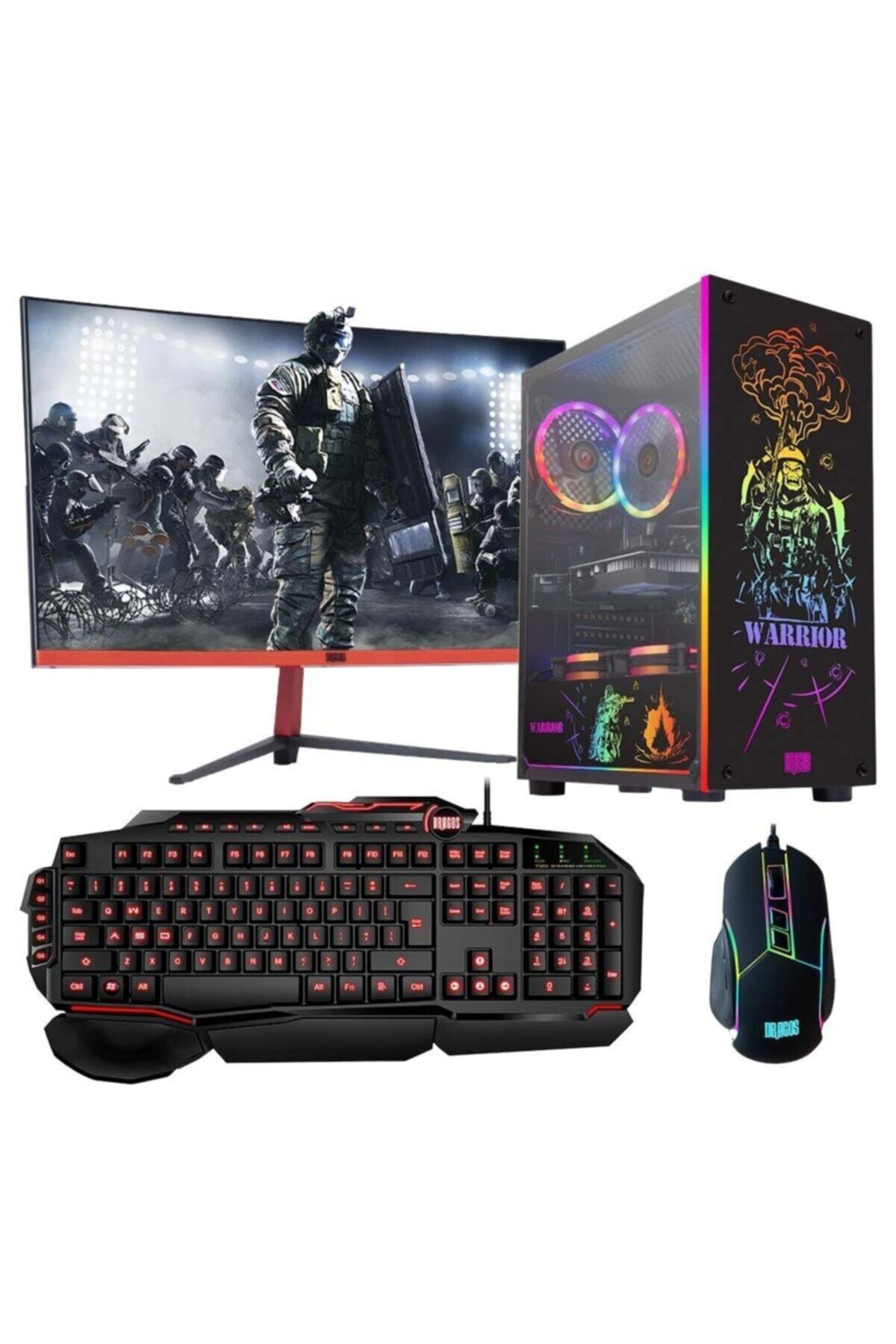 DRAGOS Drx913 I5 10400f 8gb Ram 256gb Ssd 4gb Gtx1050ti 23.6'' Curved Mon. Masaüstü Oyun Bilgisayarı