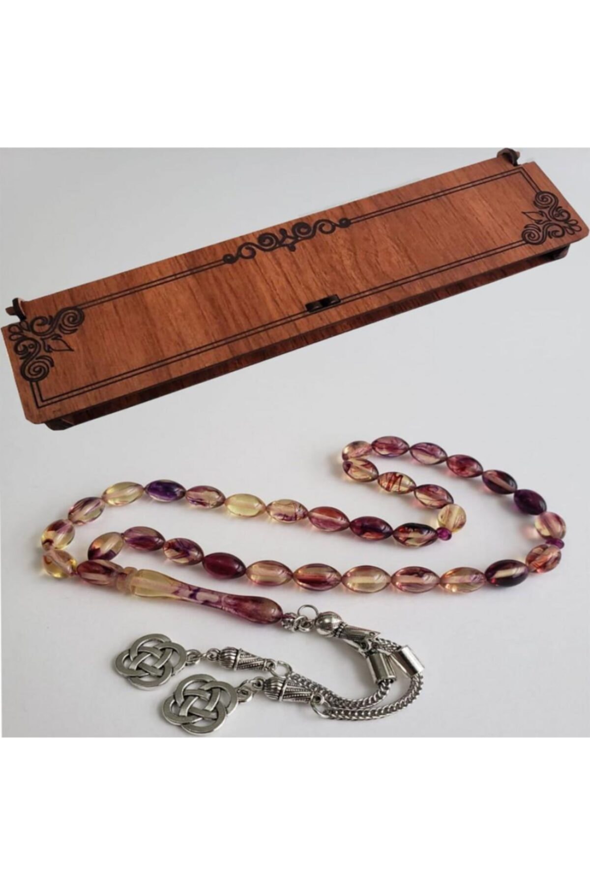 ASVASHOP Ahşap Kutulu Tesbih Dekoratif Hediyelik