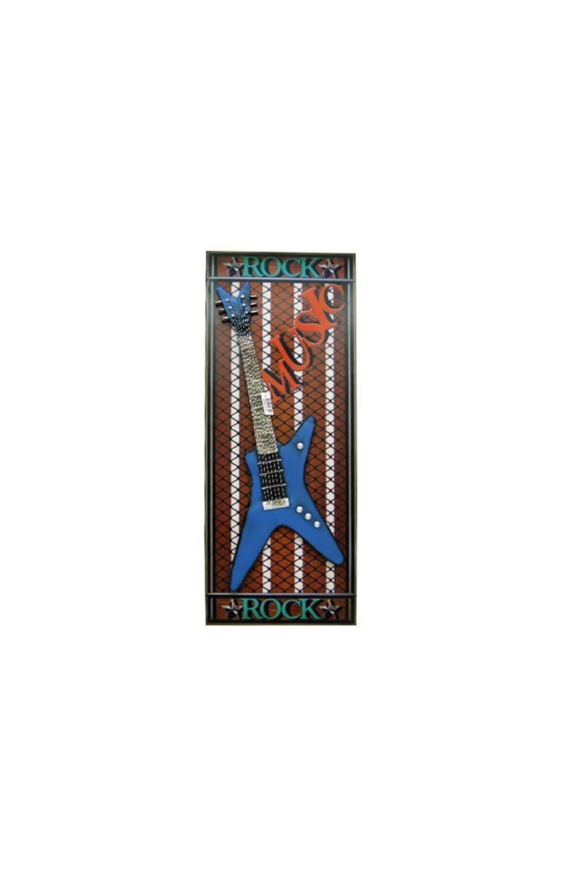 ASVASHOP Pano Mavi Gitar Vintage Dekoratif Ev Ofis Hediyelik