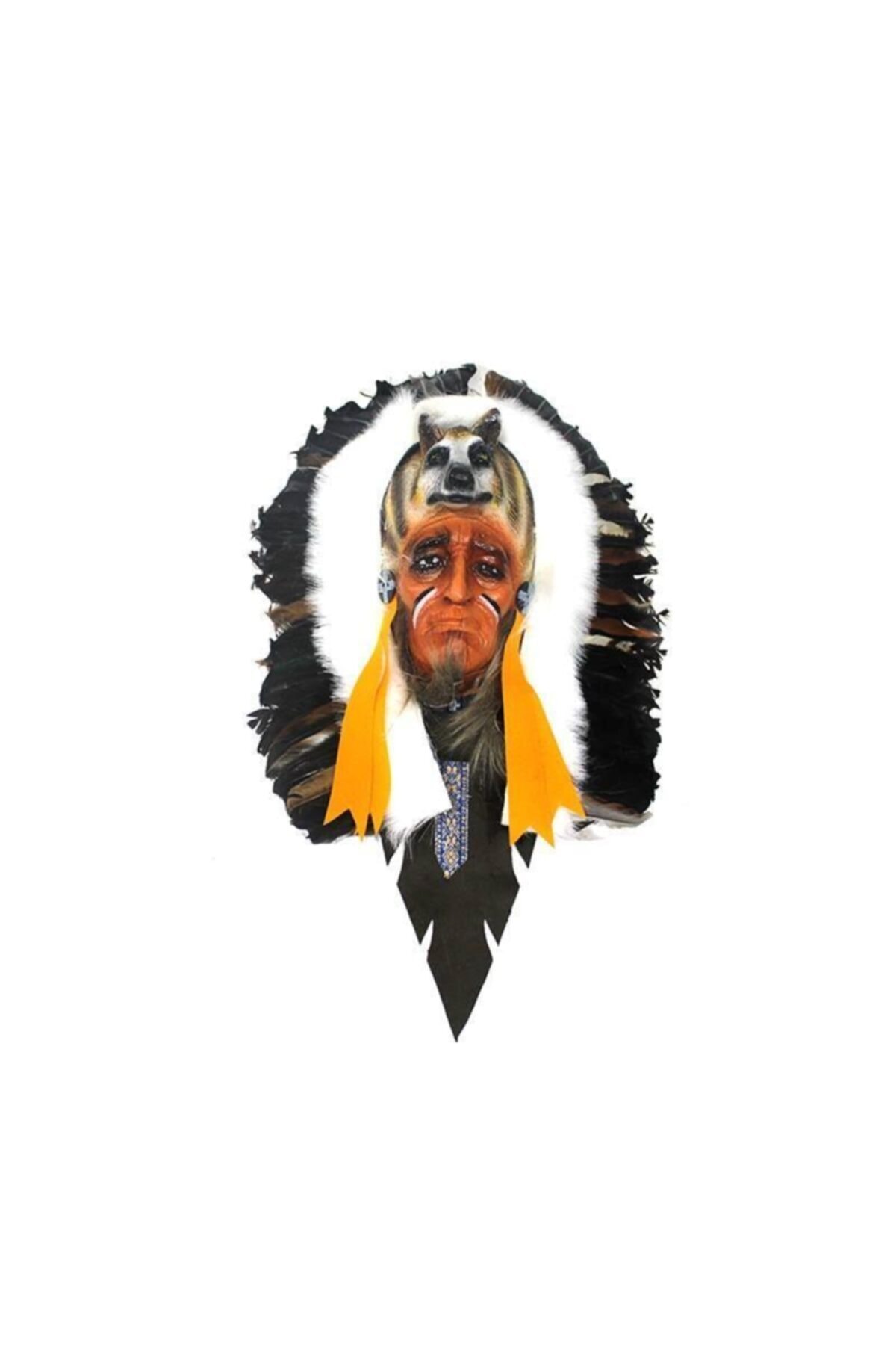 ASVASHOP Kurtlu Kızılderili Mask Dekoratif Hediyelik