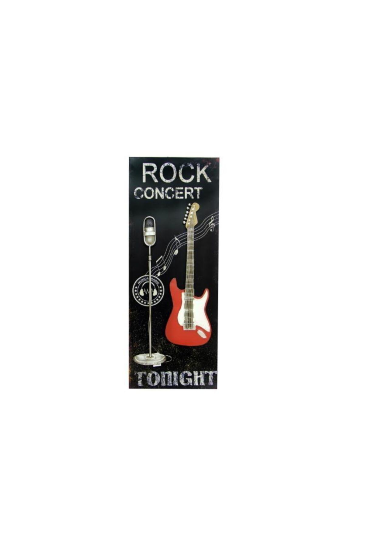 ASVASHOP Pano Kırmızı Gitar Temalı Vintage Dekoratif Ev Ofis Hediyelik