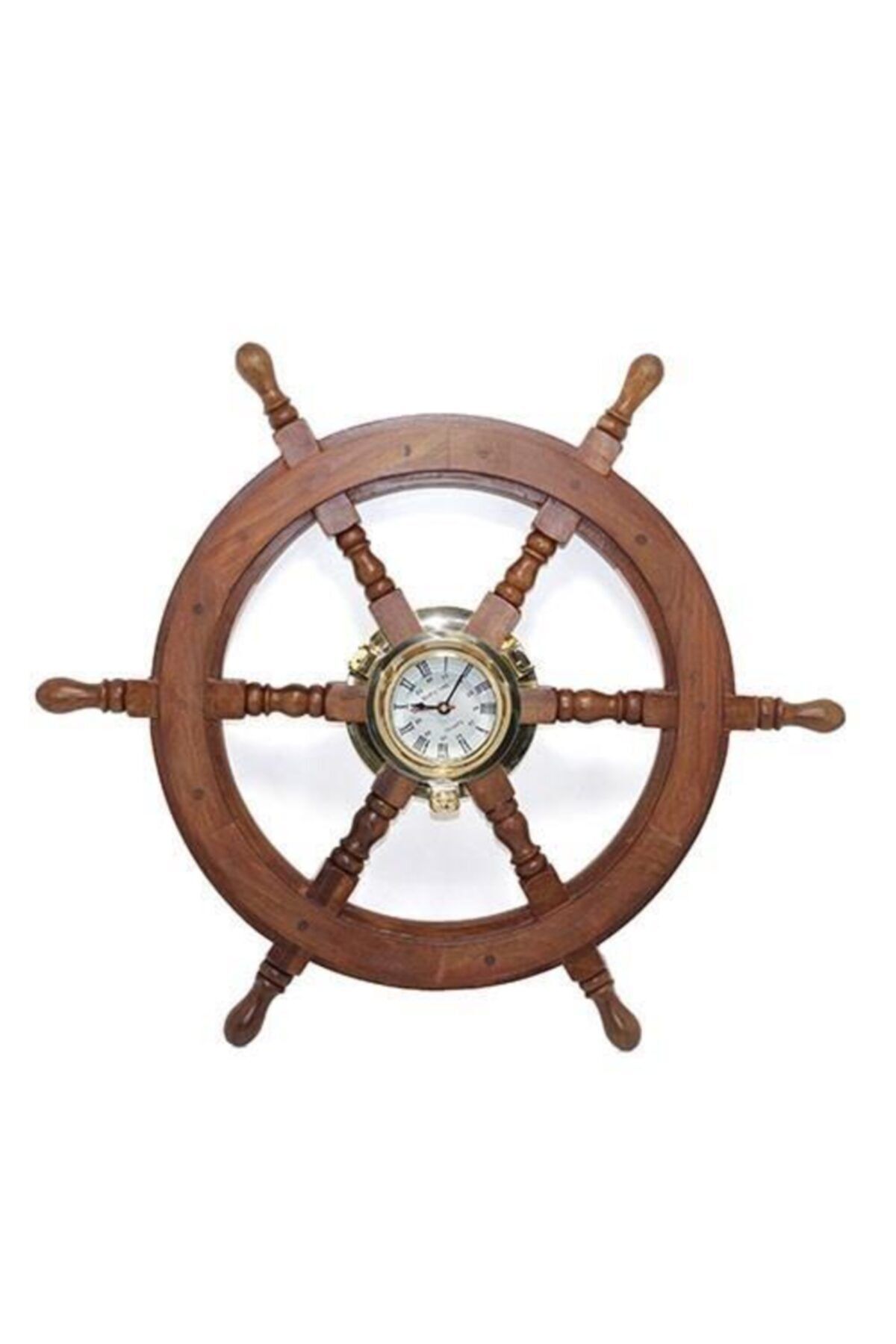 ASVASHOP Dümenli Pirinç Saat 120 Cm Dekoratif Hediyelik