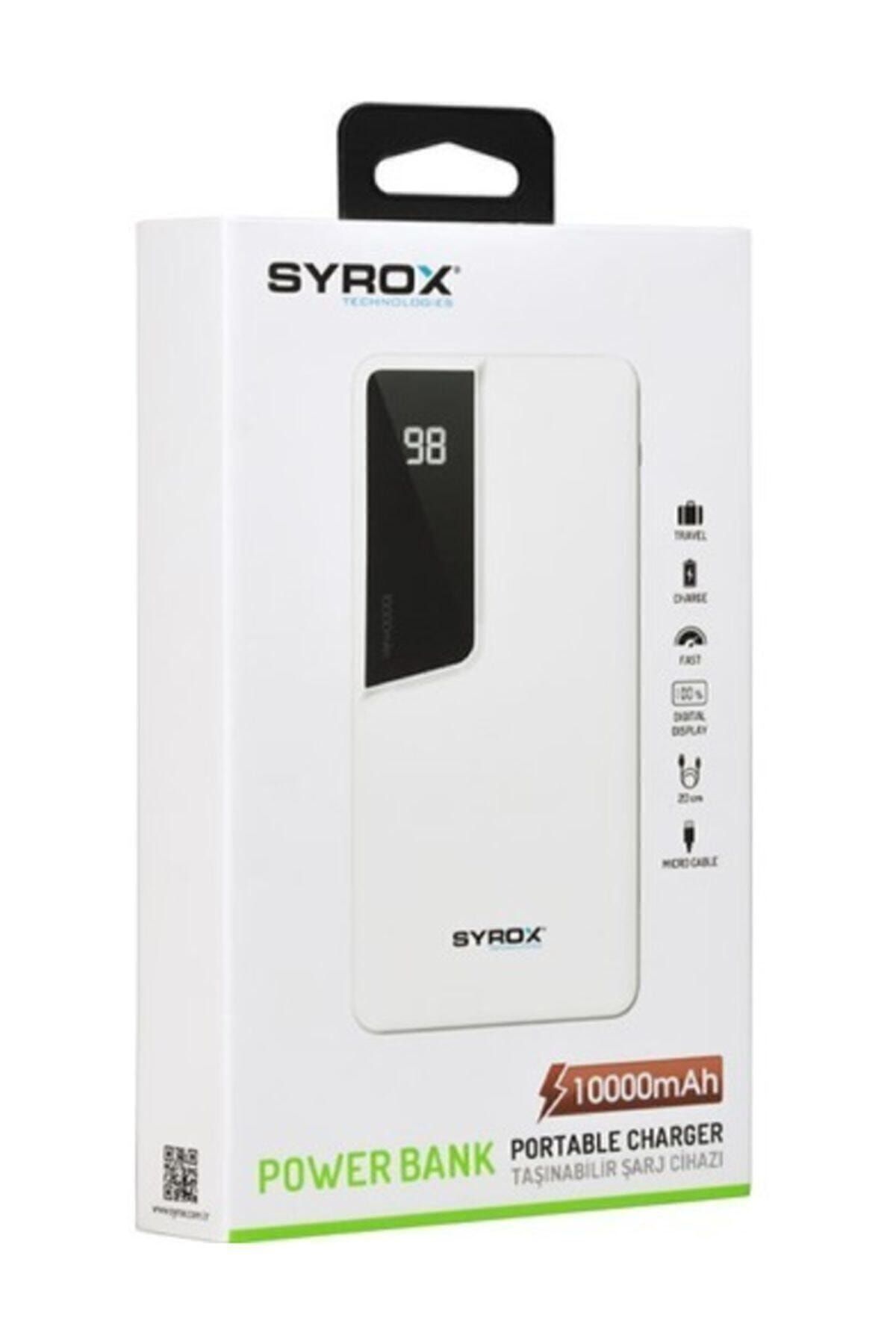 Syrox Led Ekranlı 10000 Mah Taşınabilir Şarj Cihazı - Beyaz