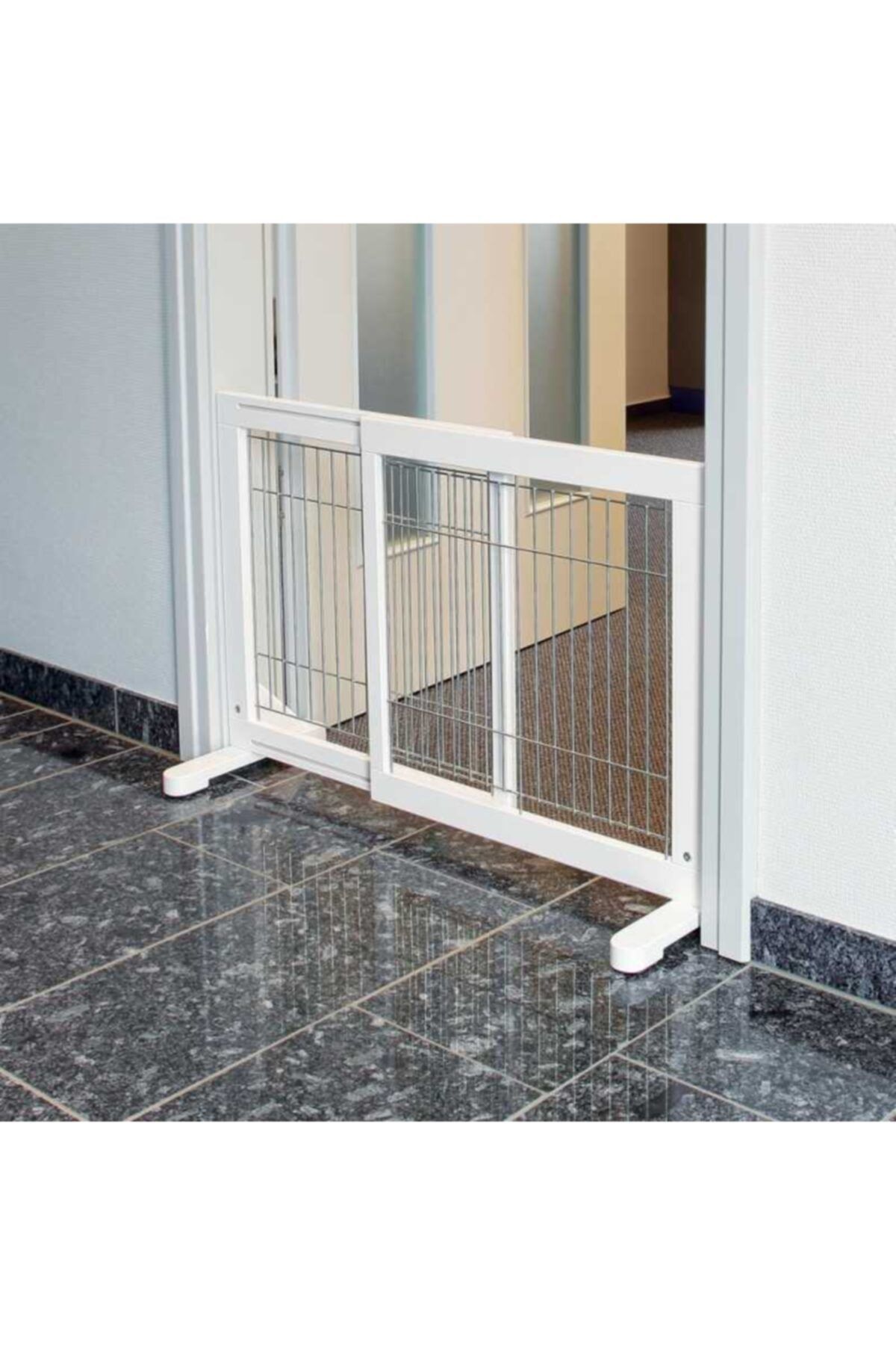 UCDKSHOP Trixie Köpek Bariyeri, 65-108x61x31cm Beyaz