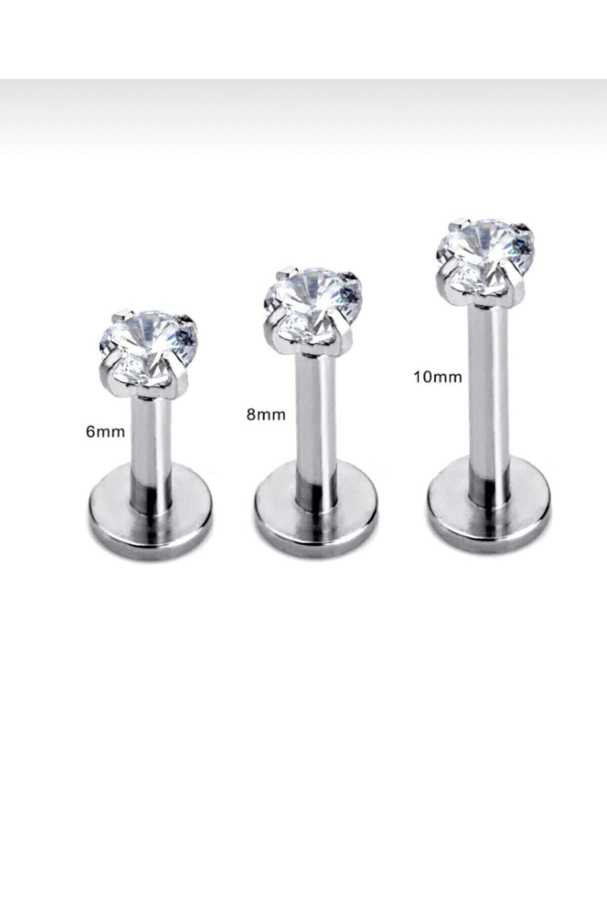 SHESTAKI Tek Taş Titanyum Küçük Boy Piercing