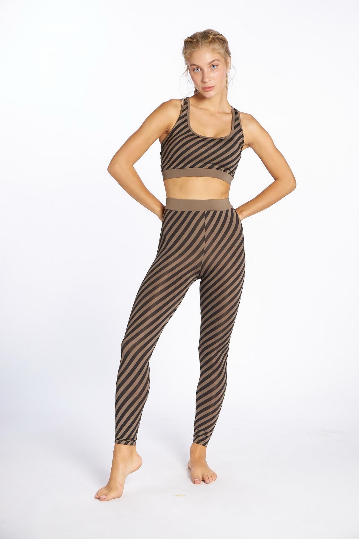 No Gossip No Gossıp Ngawb21008 Çizgi Baskılı Sporcu Bra