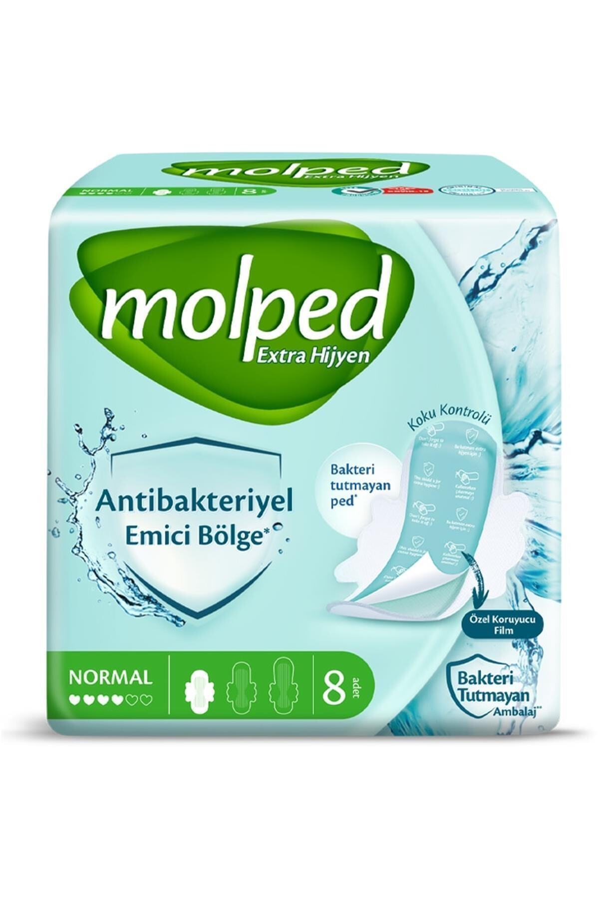 Molped Extra Hijyen Antibakteriyel Ped Tekli Normal 8'li