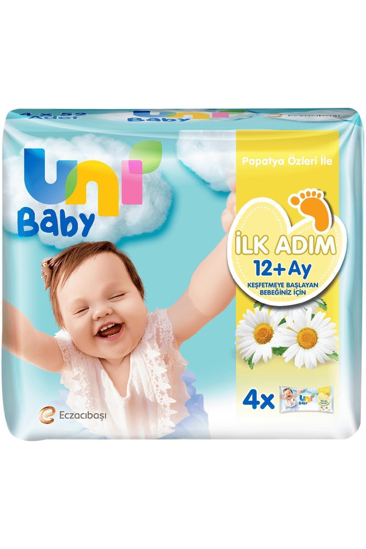 Uni Baby Islak Mendil Papatya Özlü  4x53 Adet