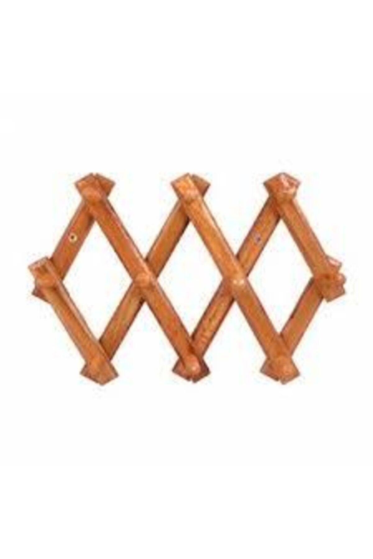 BARAN Ahşap Duvar Askısı Akordiyon Askı Kapı Askısı 10 Topuzlu