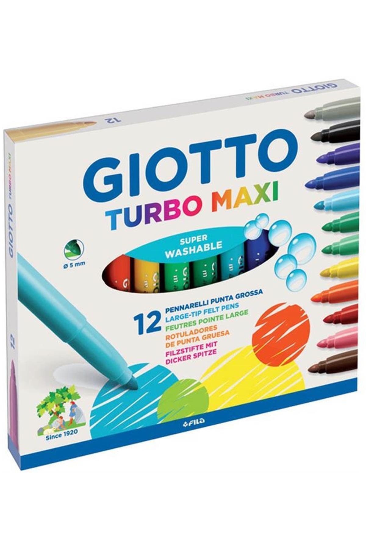 Giotto 12 Renk Turbo Maxi Jumbo Boya Kalemi