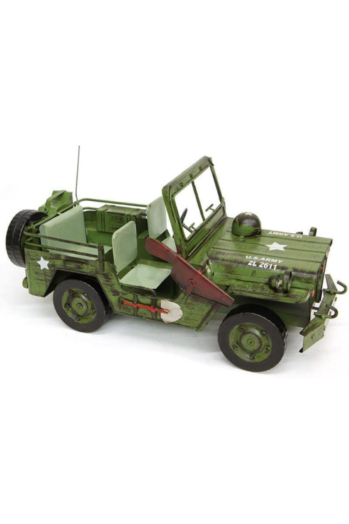 GöksuShop Dekoratif Metal Jeep Biblo Vintage Dekoratif Ev Ofis Hediyelik