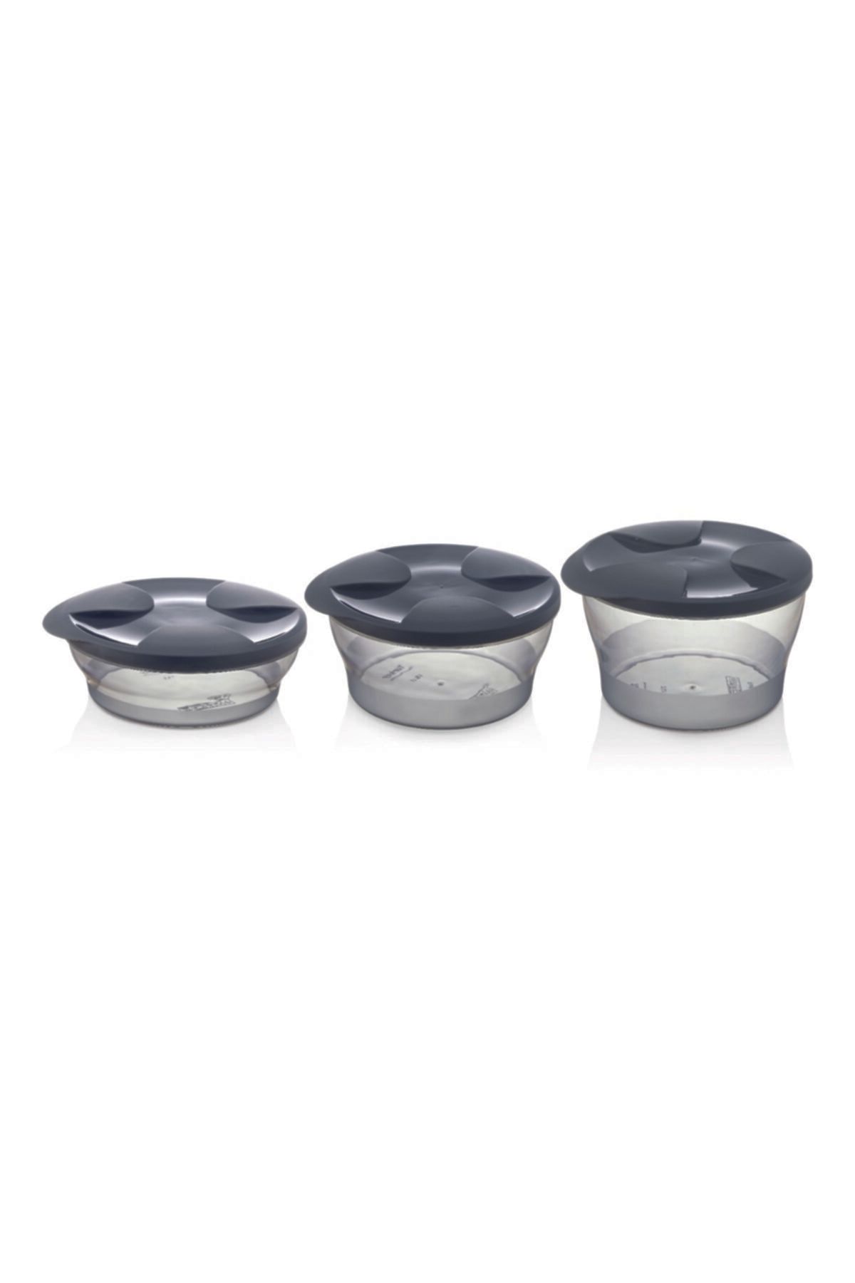 GRİMOR Life 3' Lü Saklama Kabı Seti Plastik Yuvarlak ( 1 Lt - 1.5 Lt - 2 Lt )