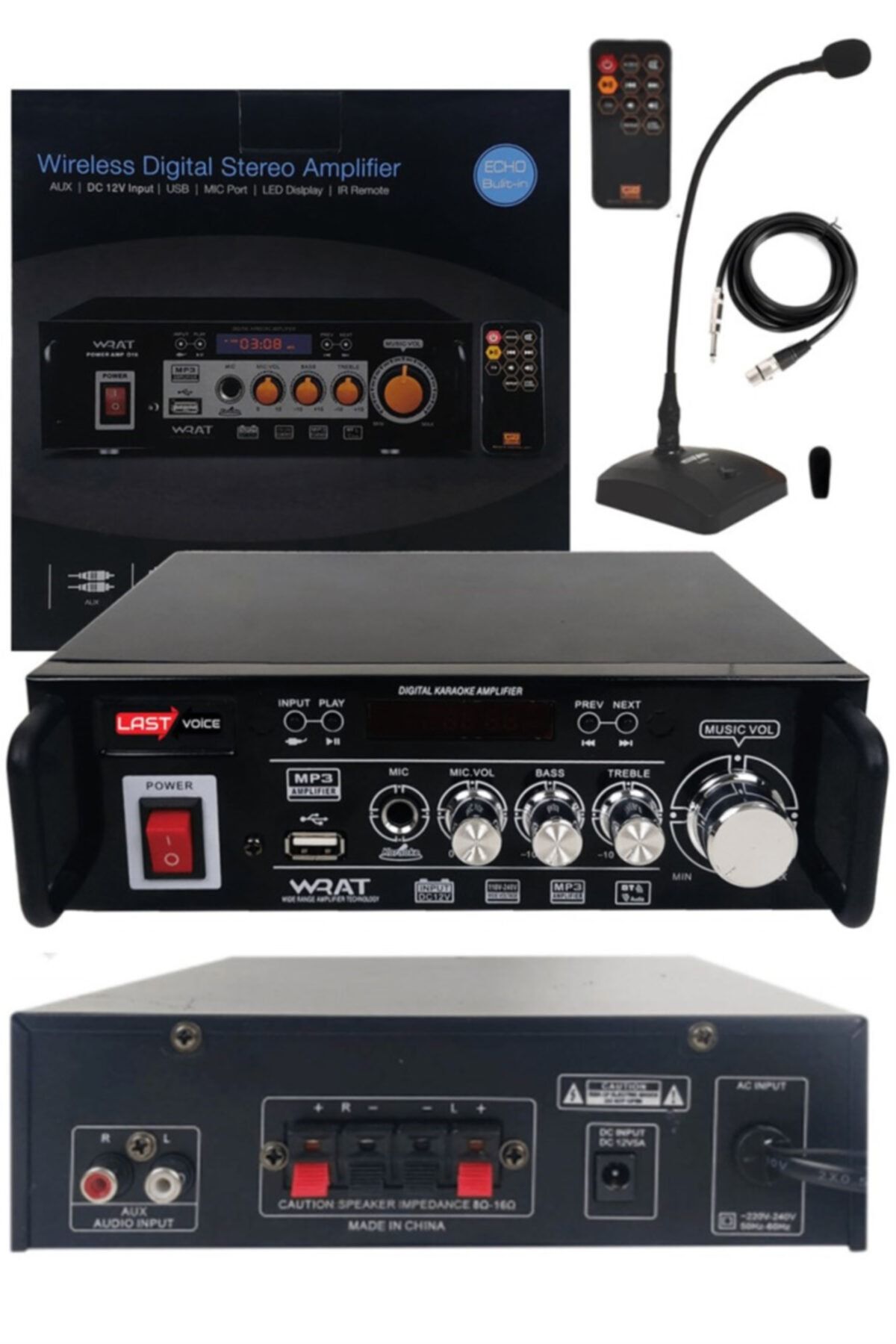 Lastvoice Lvx-140mic Masa Mikrofonlu Stereo Anfi Amfi 2x70 Watt Bluetooth Usb
