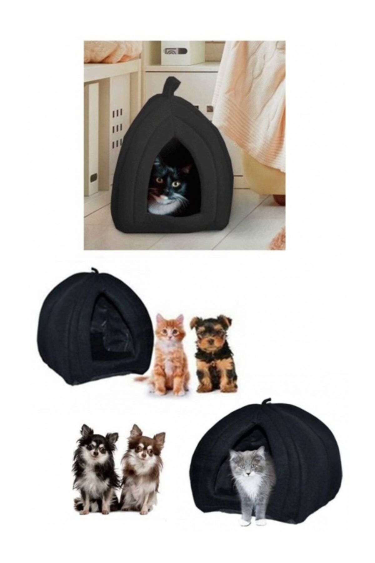 rennway Pet Hut Polar Kedi Ve Köpek Yatağı - Siyah