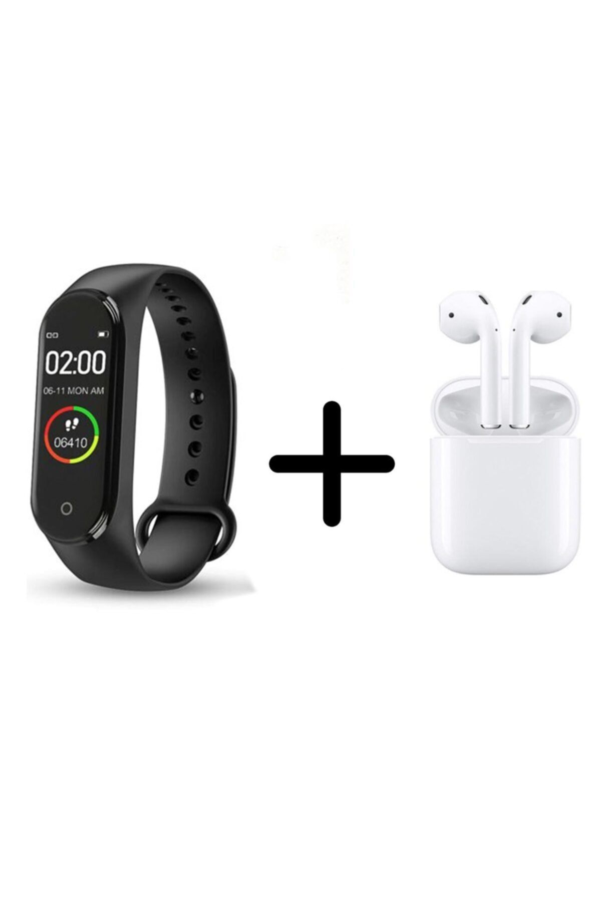 TECHNOMEN M4 Akıllı Bileklik I12 Beyaz Bluetooth Kulaklık Ios Android Uyumlu Set