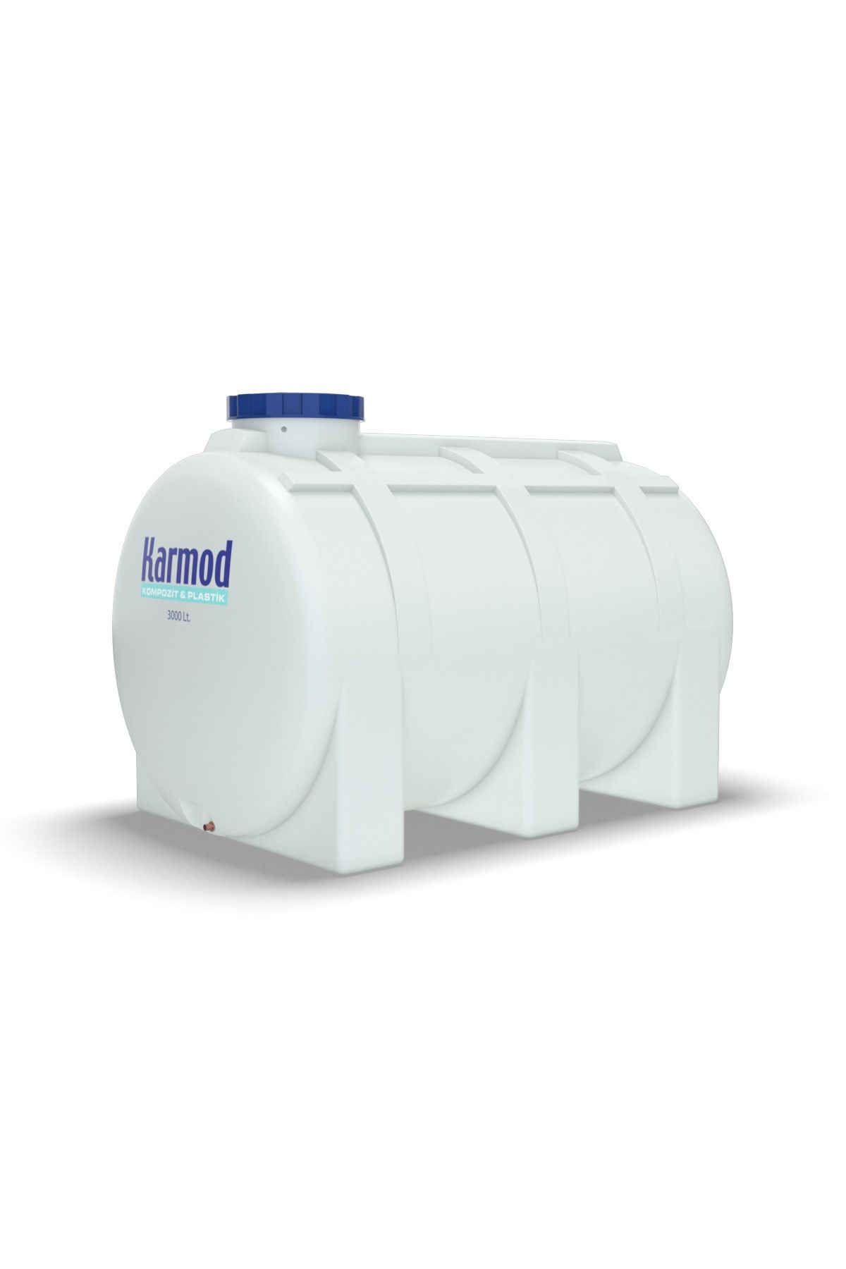 Karmod 3 Ton Polietilen Yatay Su Deposu - Beyaz