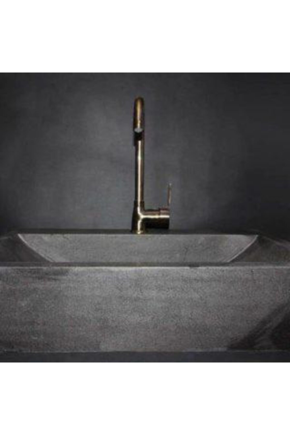 entrend11 Bazalt Antrasit Batarya Çıkışlı Dikdörtgen Lavabo - Outlet