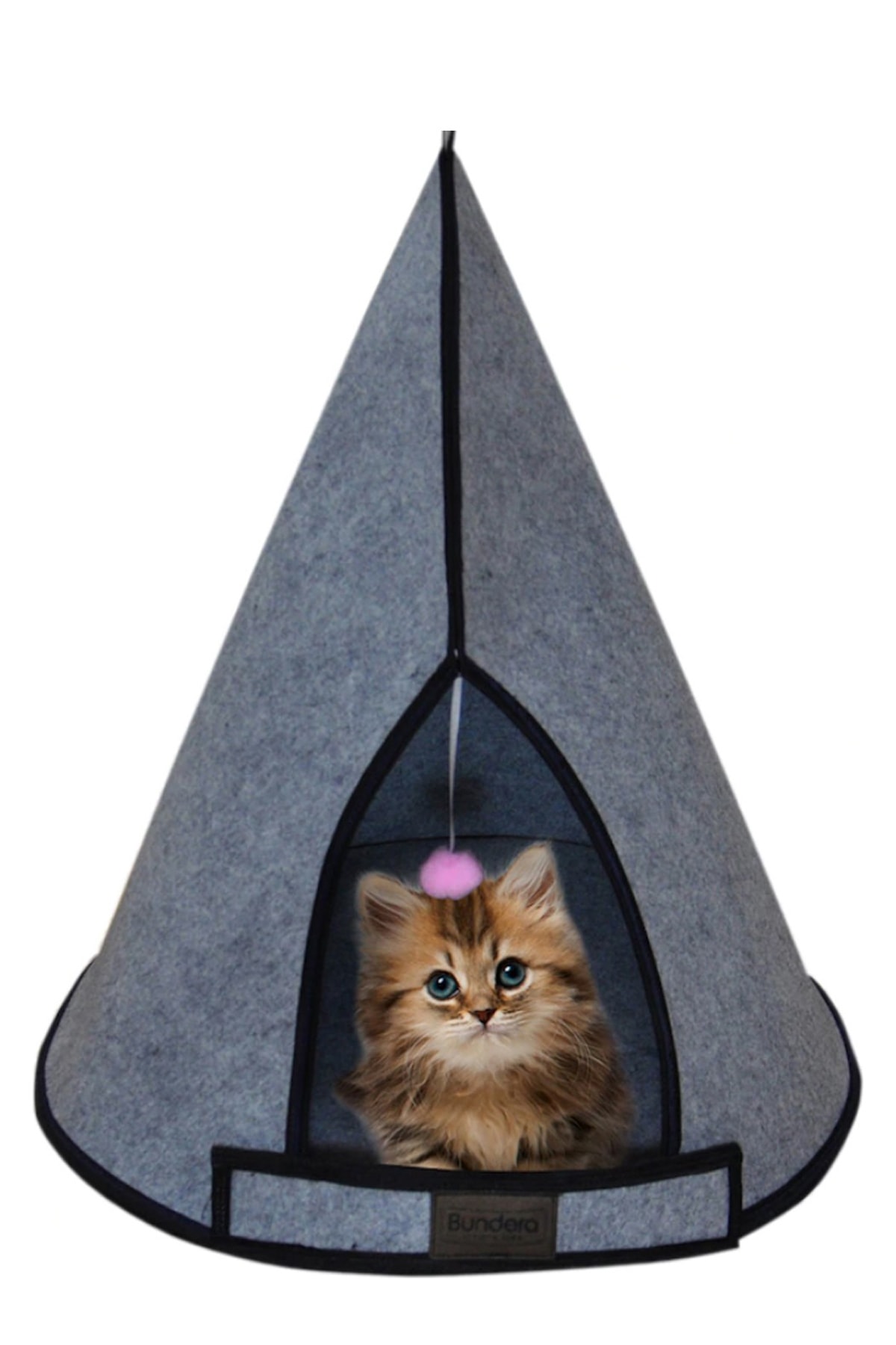 Bundera Cat Tower Gri Kedi Yuvası Evi Köpek Yatağı Kulübesi Minderi Evcil Hayvan Pet Çadırı Yuva