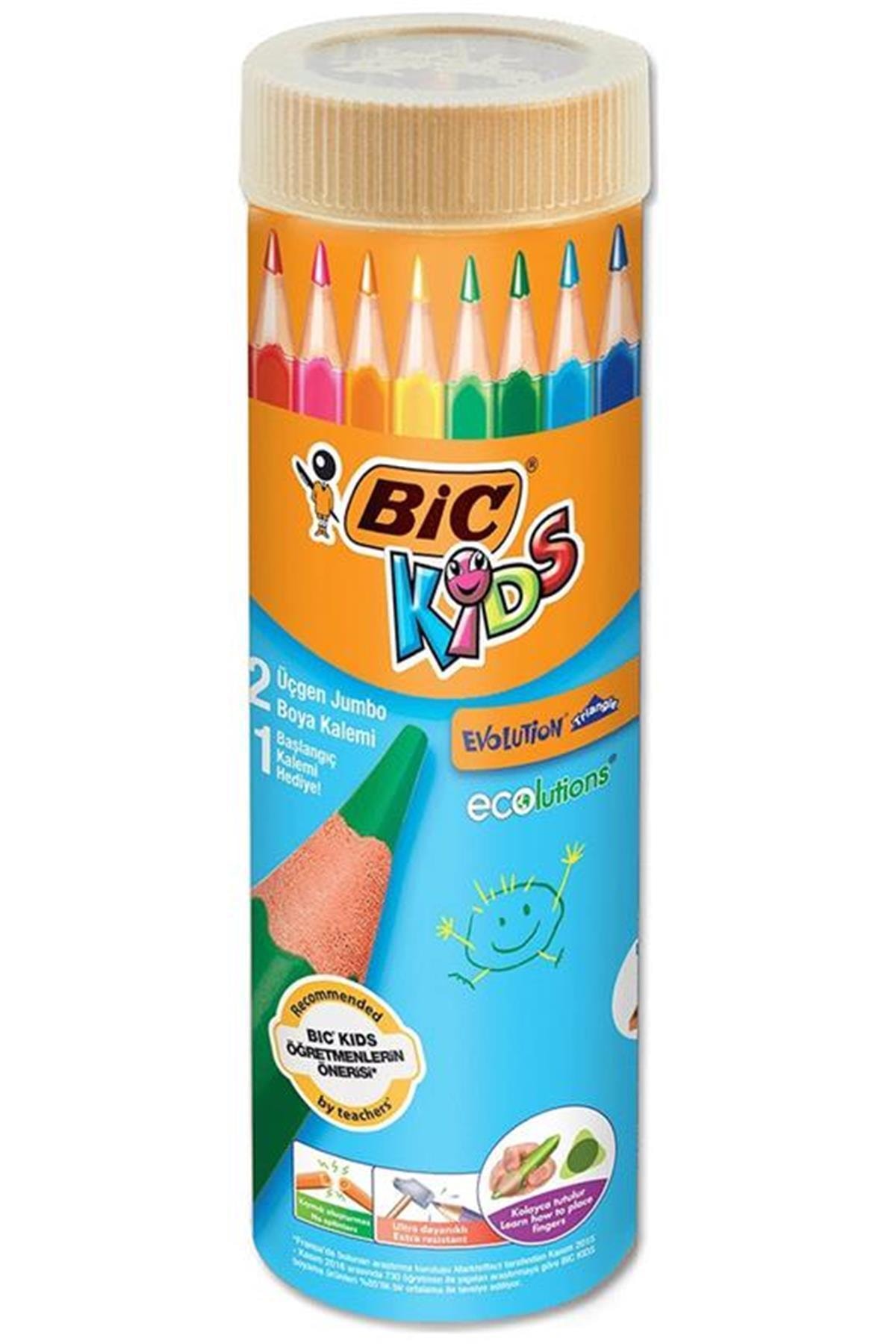 Bic Evolution 12+1 Üçgen Jombo Boya Kalemi 958192