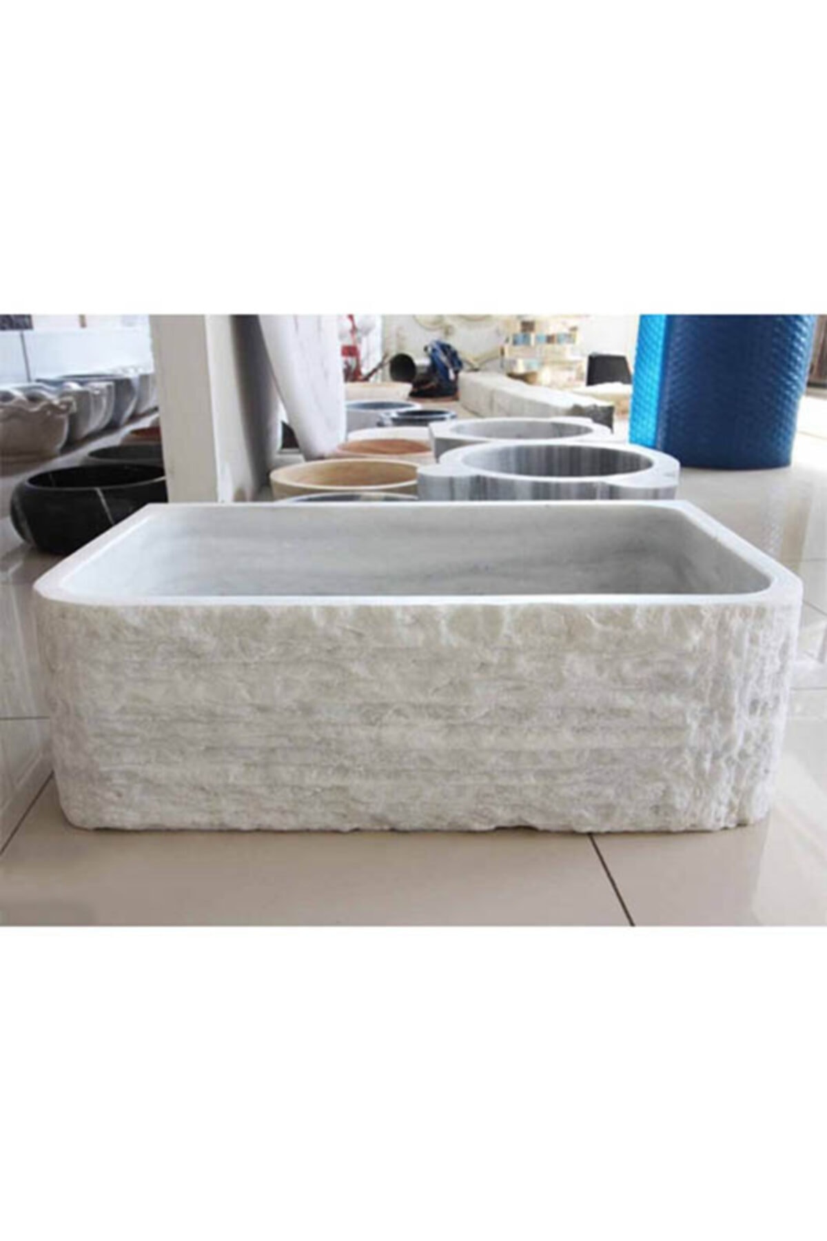 entrend11 Afyon Beyaz Mermer Dışı Patlatma Eviye