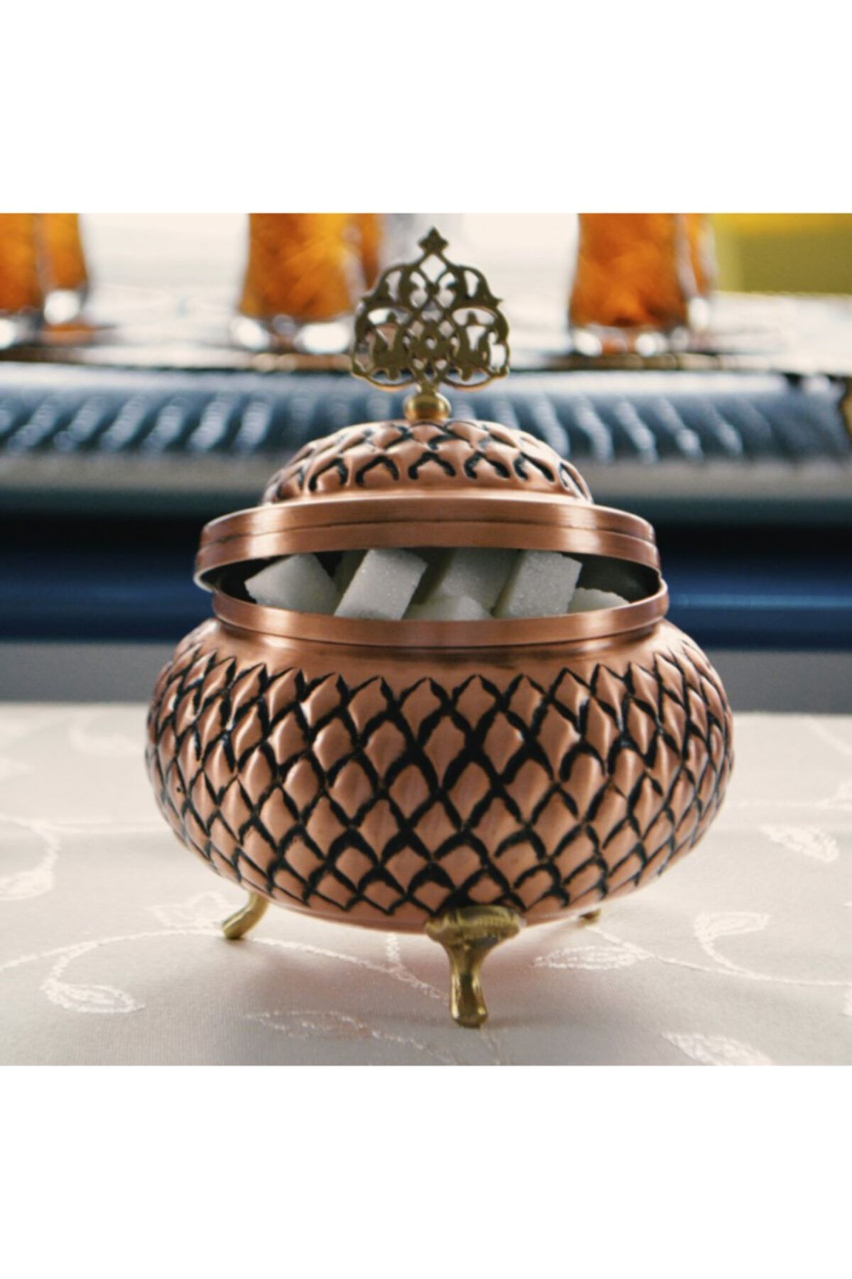 nusnus Bakır Zımba Ayaklı Şekerlik Rose Gold No 3 Ns-05097