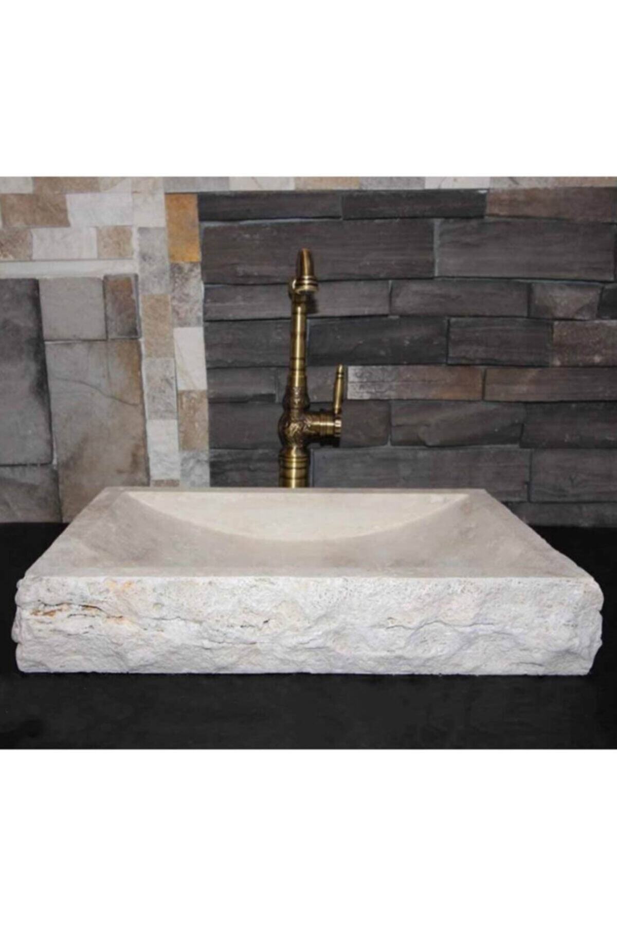 entrend11 Light Traverten Dışı Patlatma Dikdörtgen Dizayn Lavabo