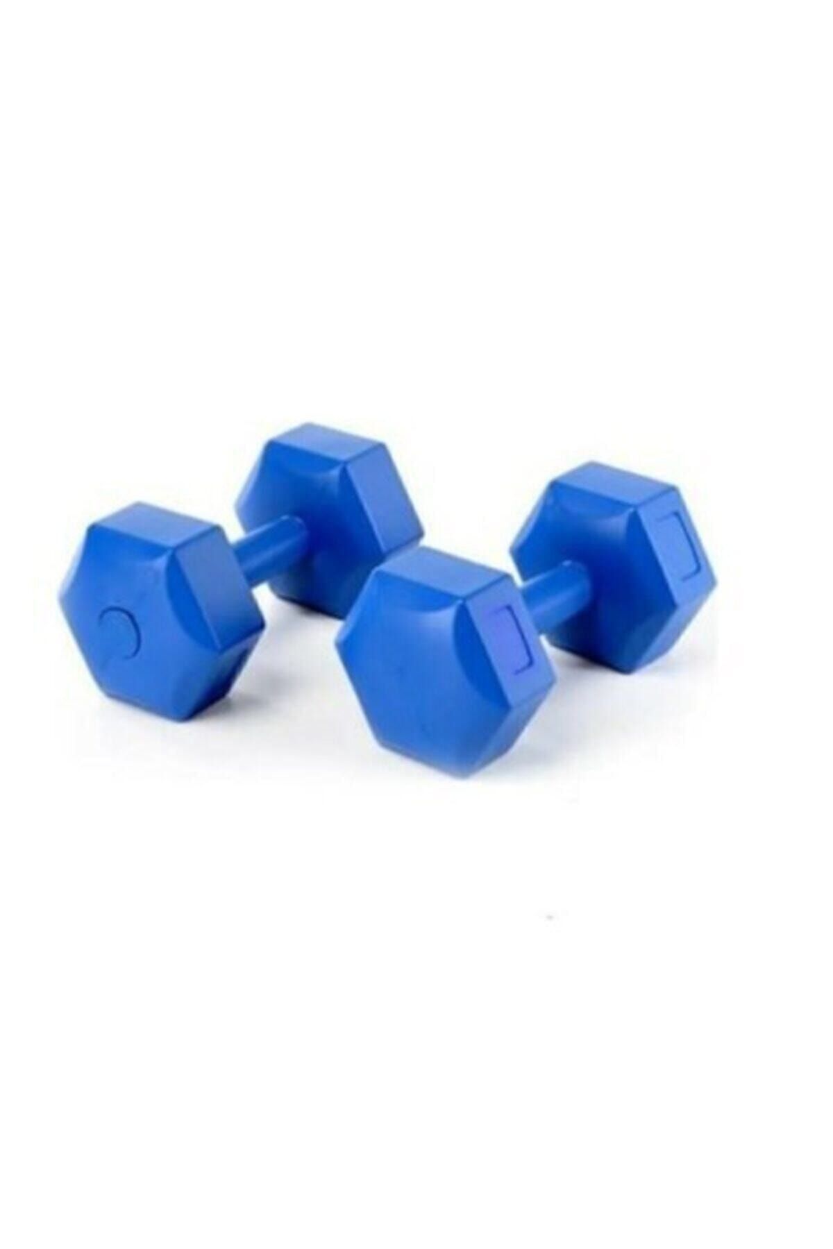 Mrt J42 Spor 3 Kg X 2 Adet Deluxe Pvc Kaplama Mavi Plastik Dambıl Ağırlık Seti Dm3