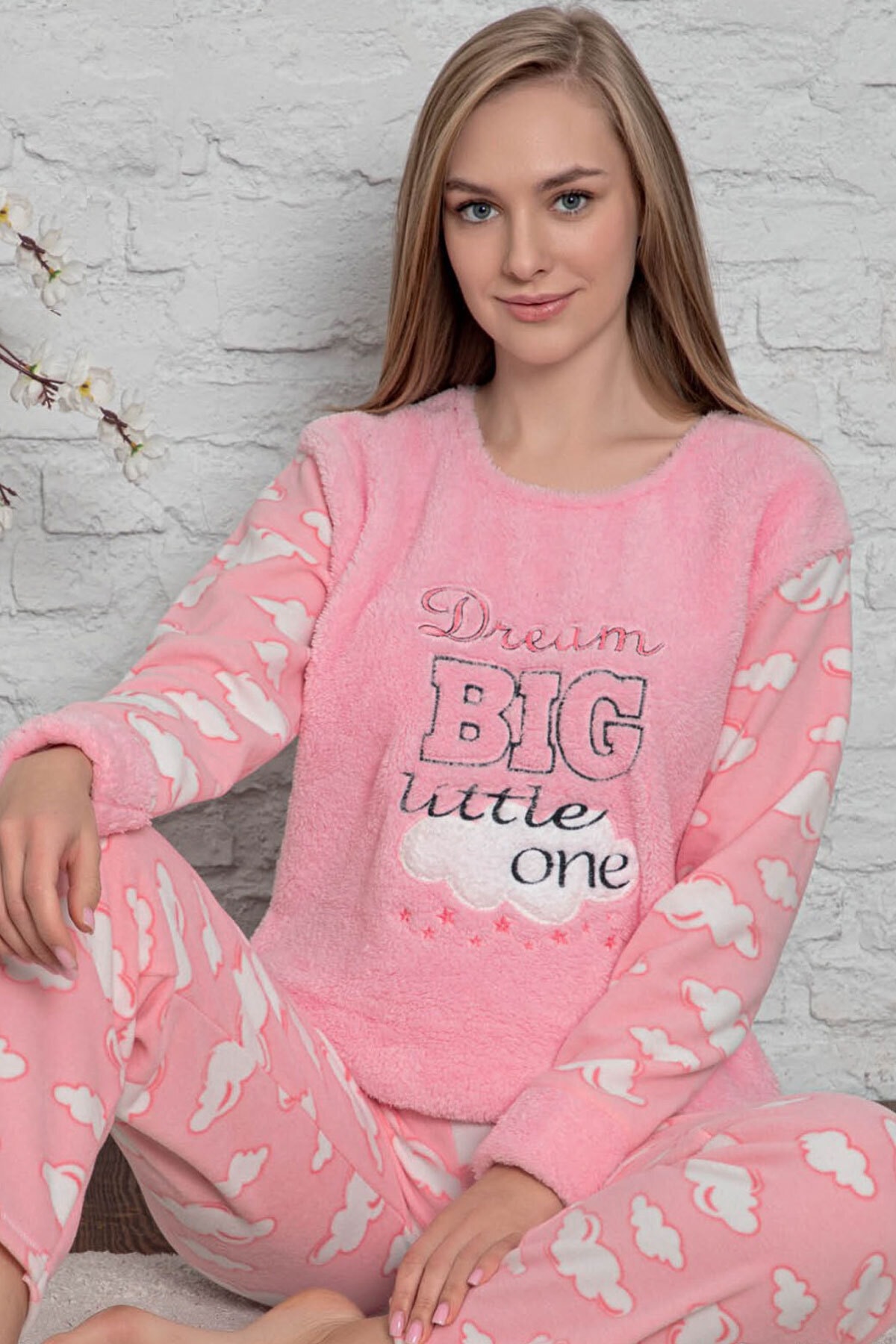 Zigzag İç Giyim Uzun Kol Polar Kışlık  Kadın Pijama Takımı Alt Üst Takım