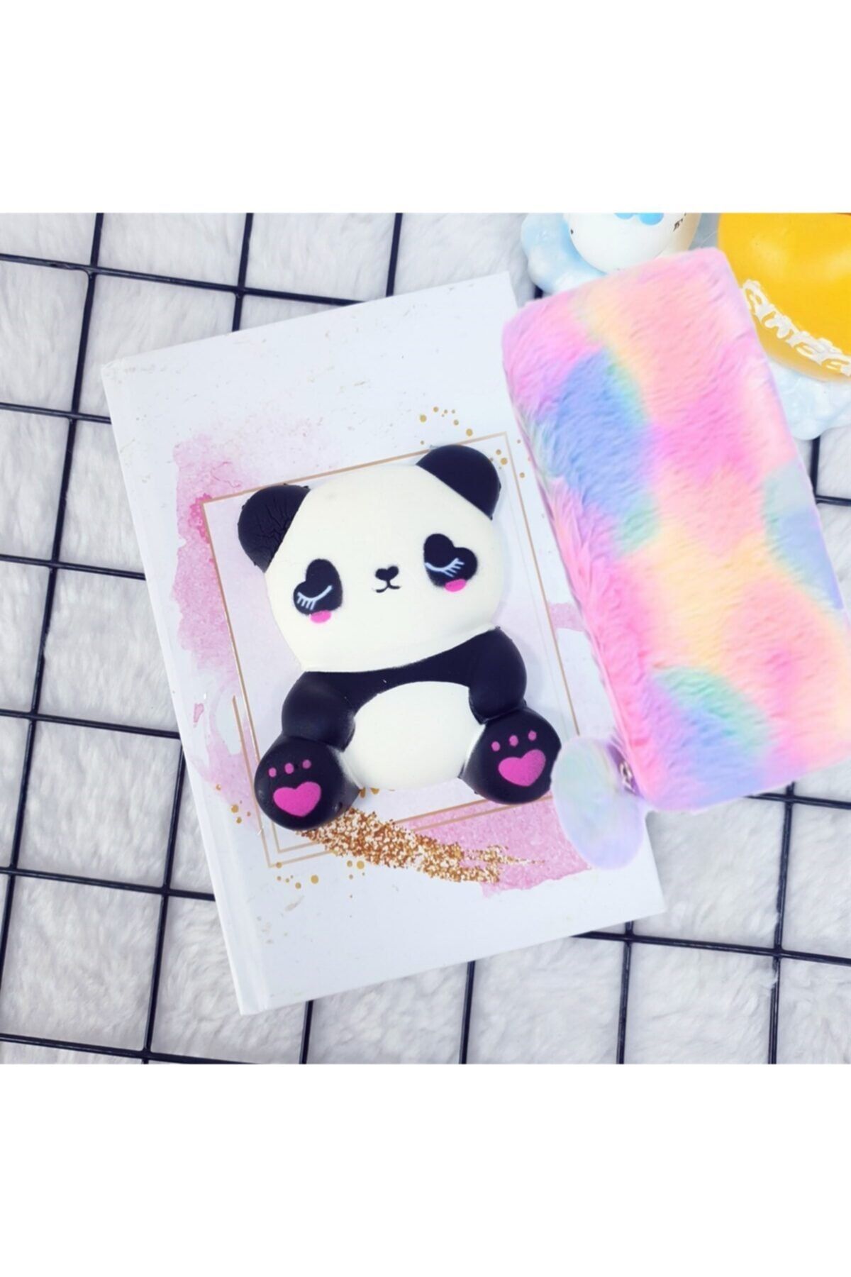 Çılgıntrend Panda Skushi Defter Pelus Kalemlki Set