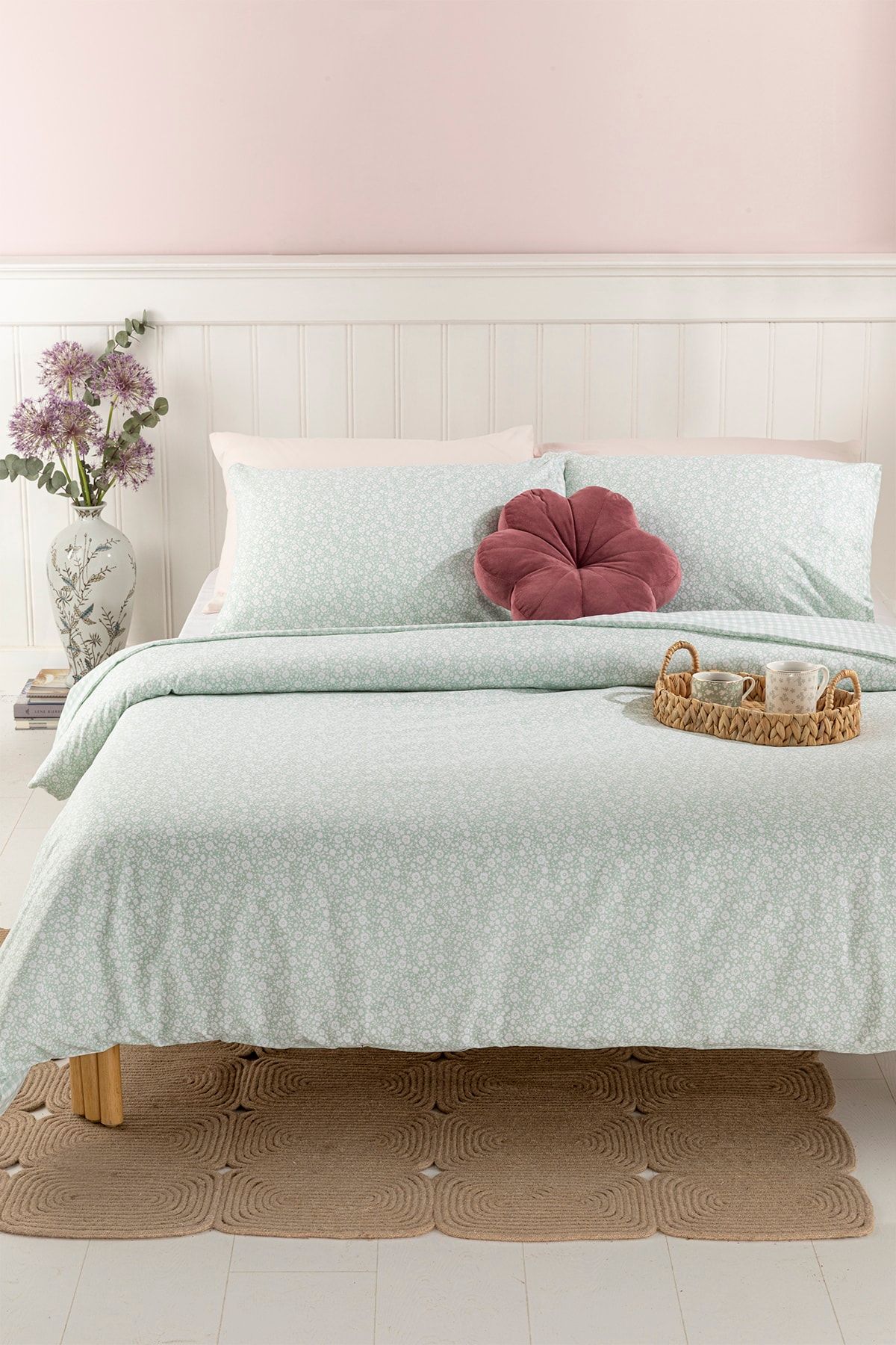 English Home Liberty Blossom Pamuklu Super King Nevresim Seti 260x220 Cm Seledon