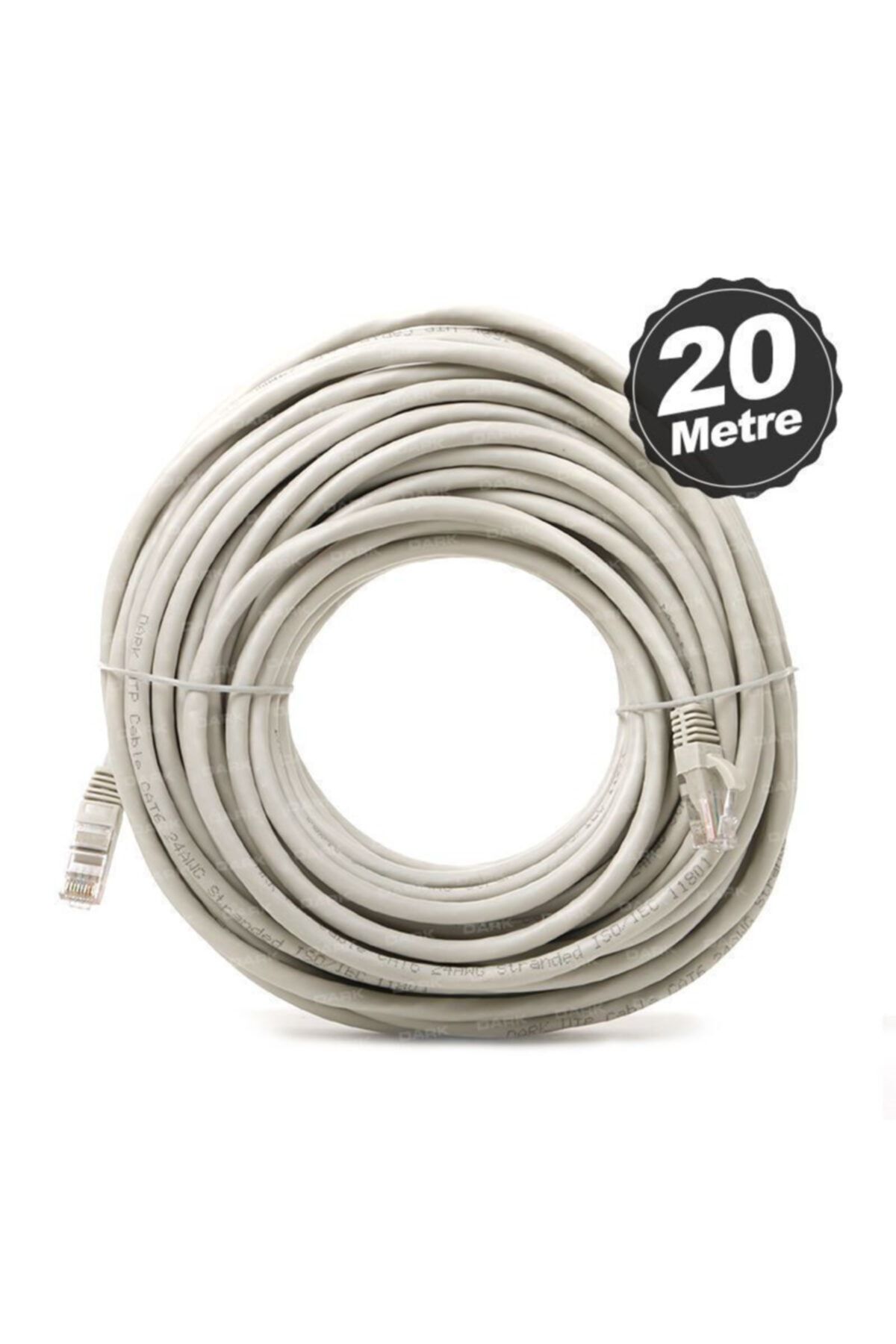 Dark 20 Metre Utp , Awg 24-7 Bakır (patch) Cat6 Network Kablosu Gri Dk-cb-nt6u2000g