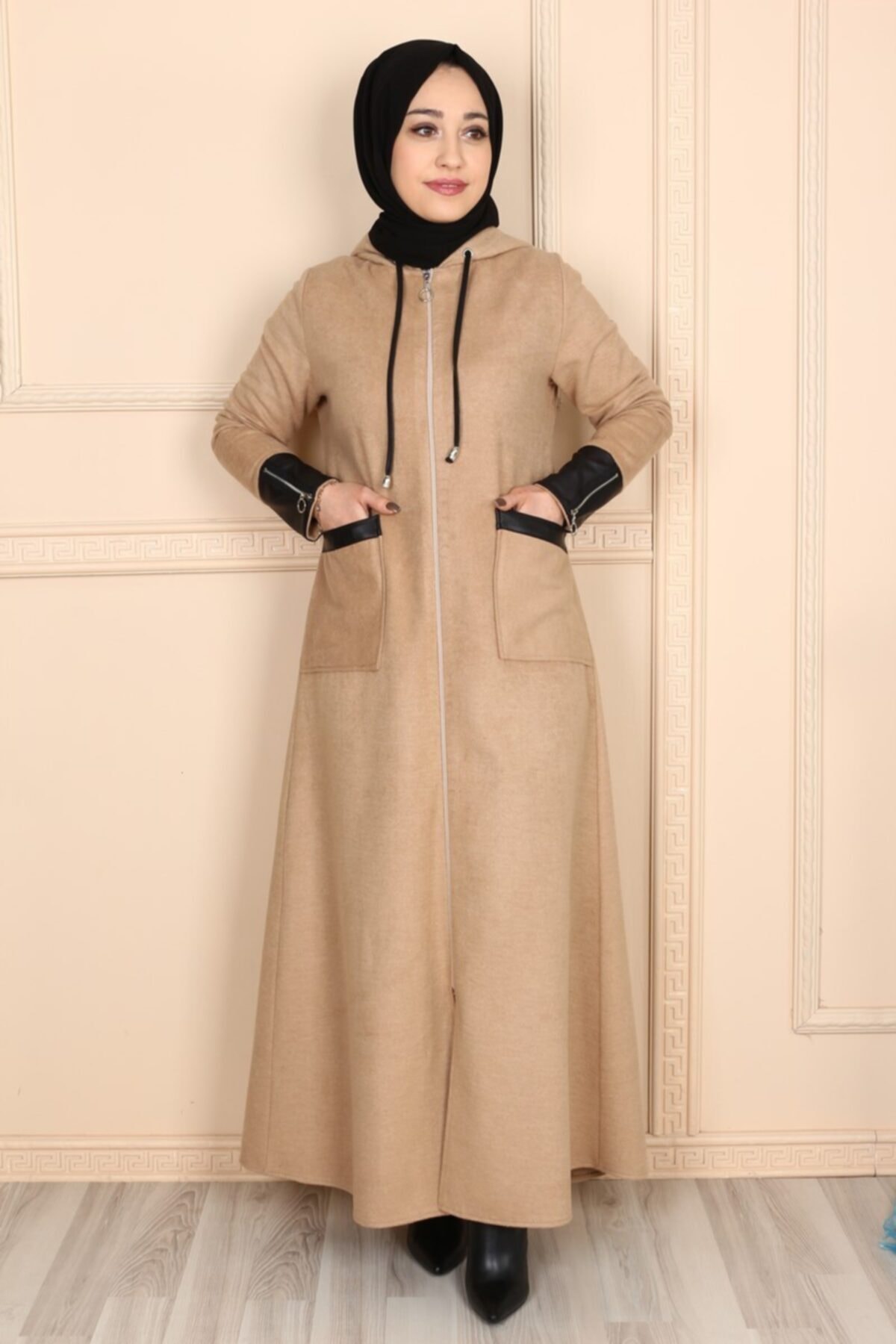 eymina Cep Detaylı Kaşe Pardesü