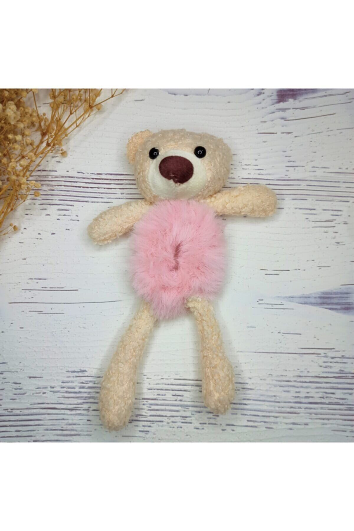 GÜLPEŞE Peluş Ayıcık Toka Topuz Tokası Simit Toka Pembe