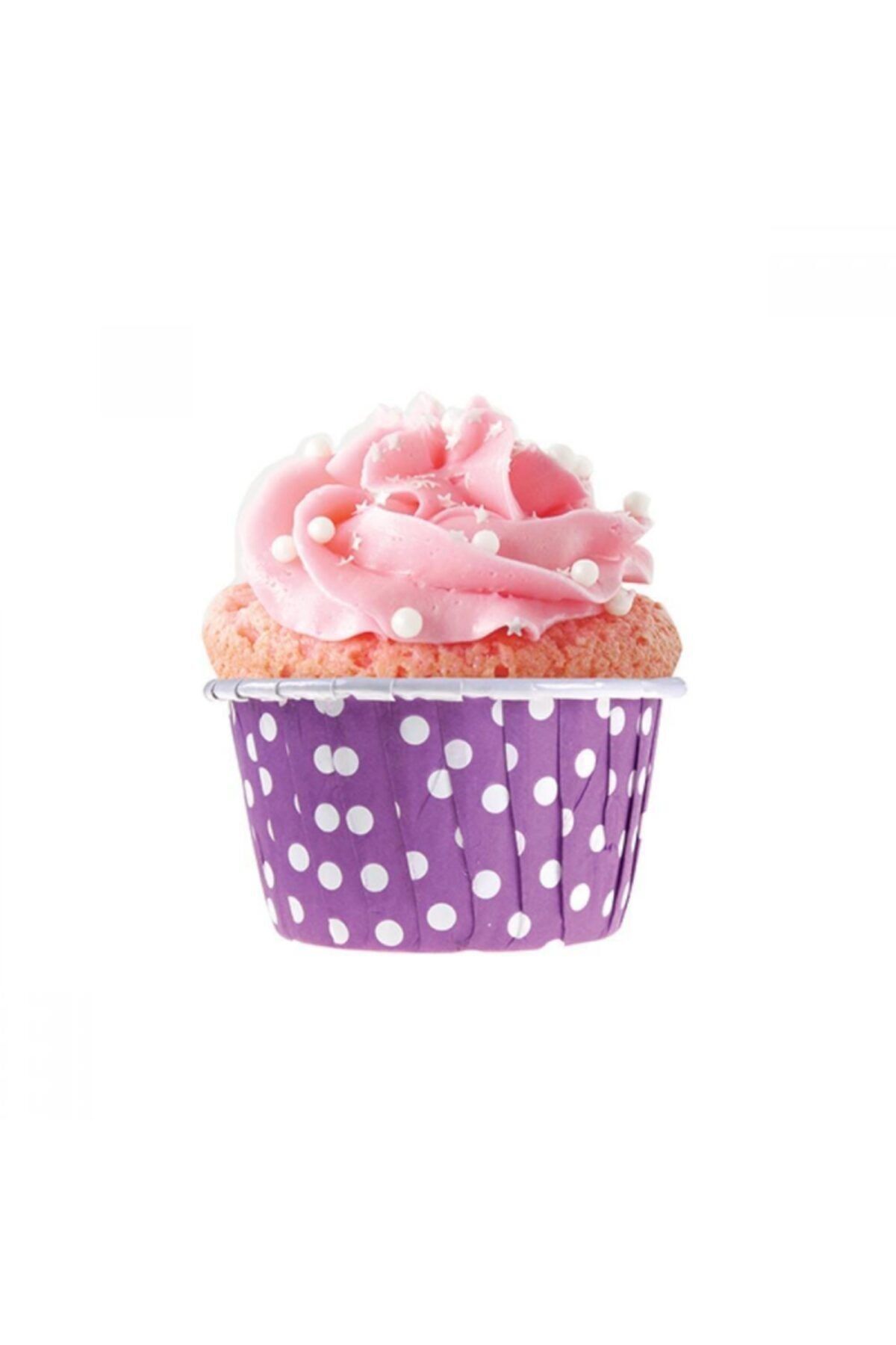 Pastaland Cupcake/muffin /suffle Kek Kapsülü Puantiyeli Mor 50 Li