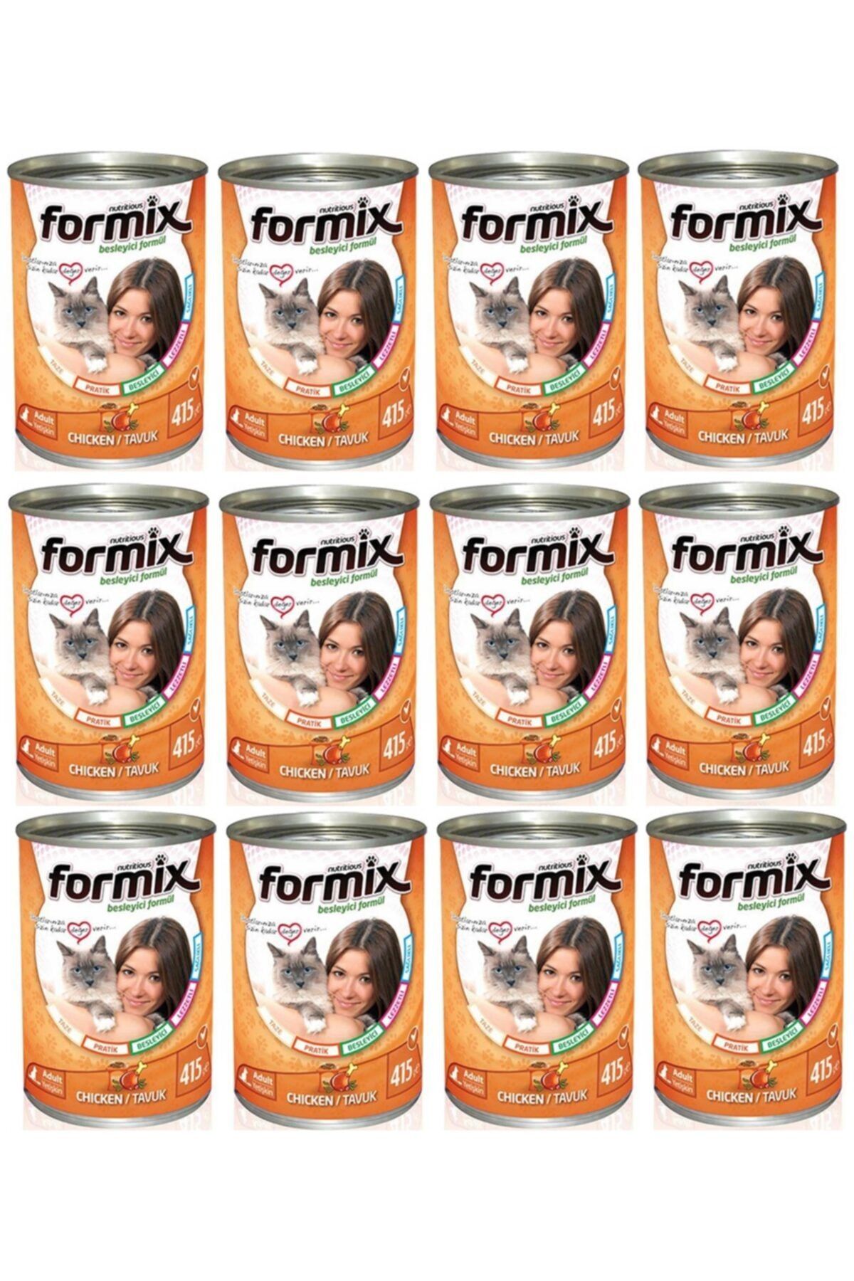 MERVEPET Formix Kedi Konserve Tavuk Etli 400g 12 Li