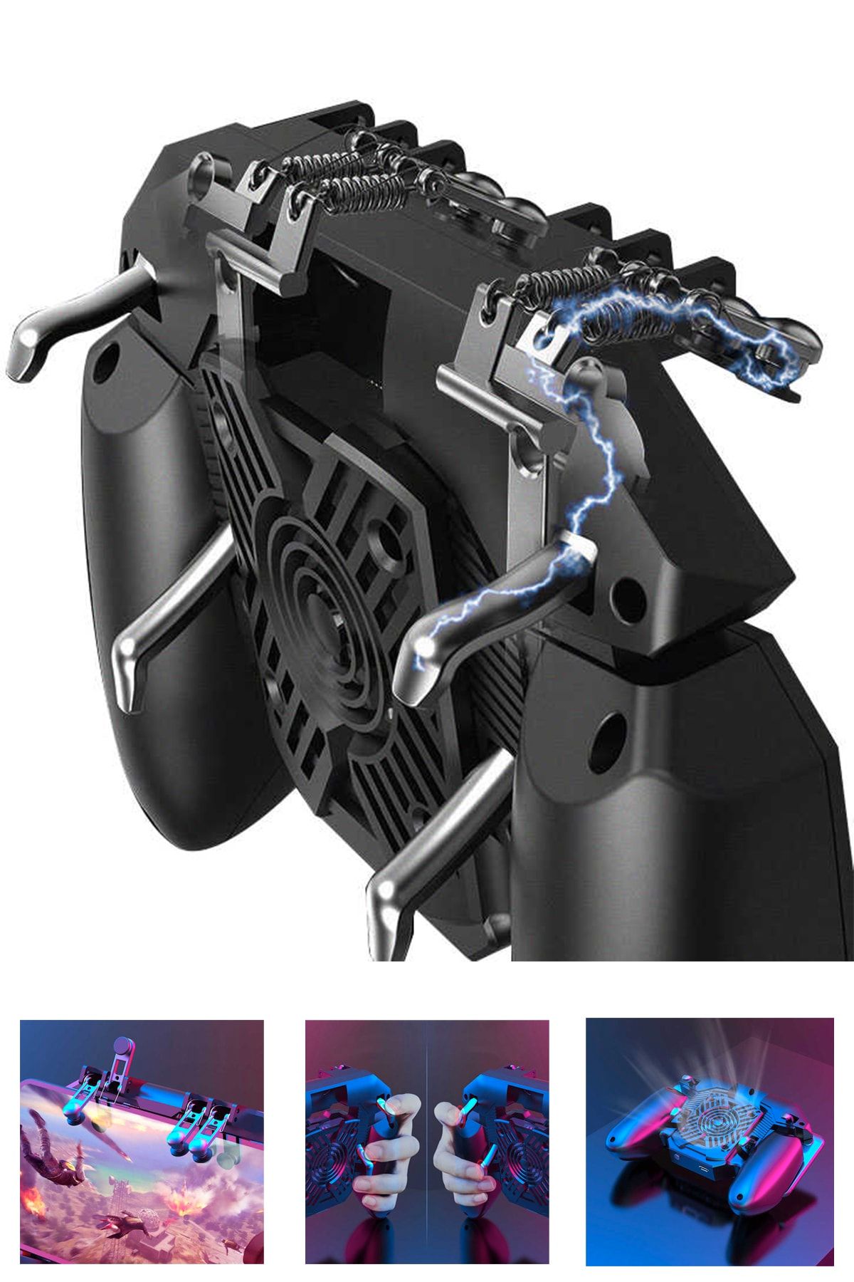 cupcase Xiaomi Mi 5 Prime Için Pubg Fortnite Callof Oyun Konsolu 4 Tetikli Fan + Ledli