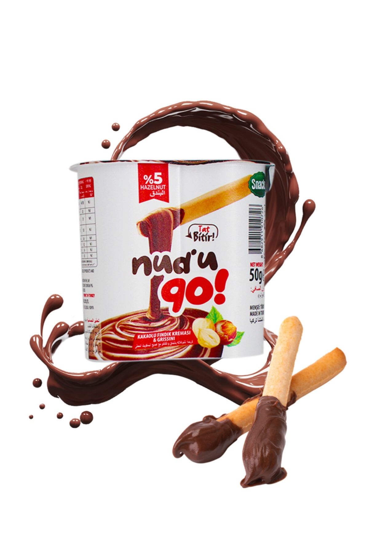 Nud'u Go Tat Bitir 50 Gr Kakaolu Fındık Kreması Ve Çubuklar