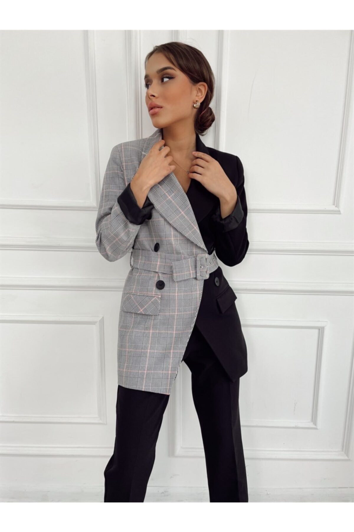 GiyinGo Çift Renk Ceket Pantolon Takım